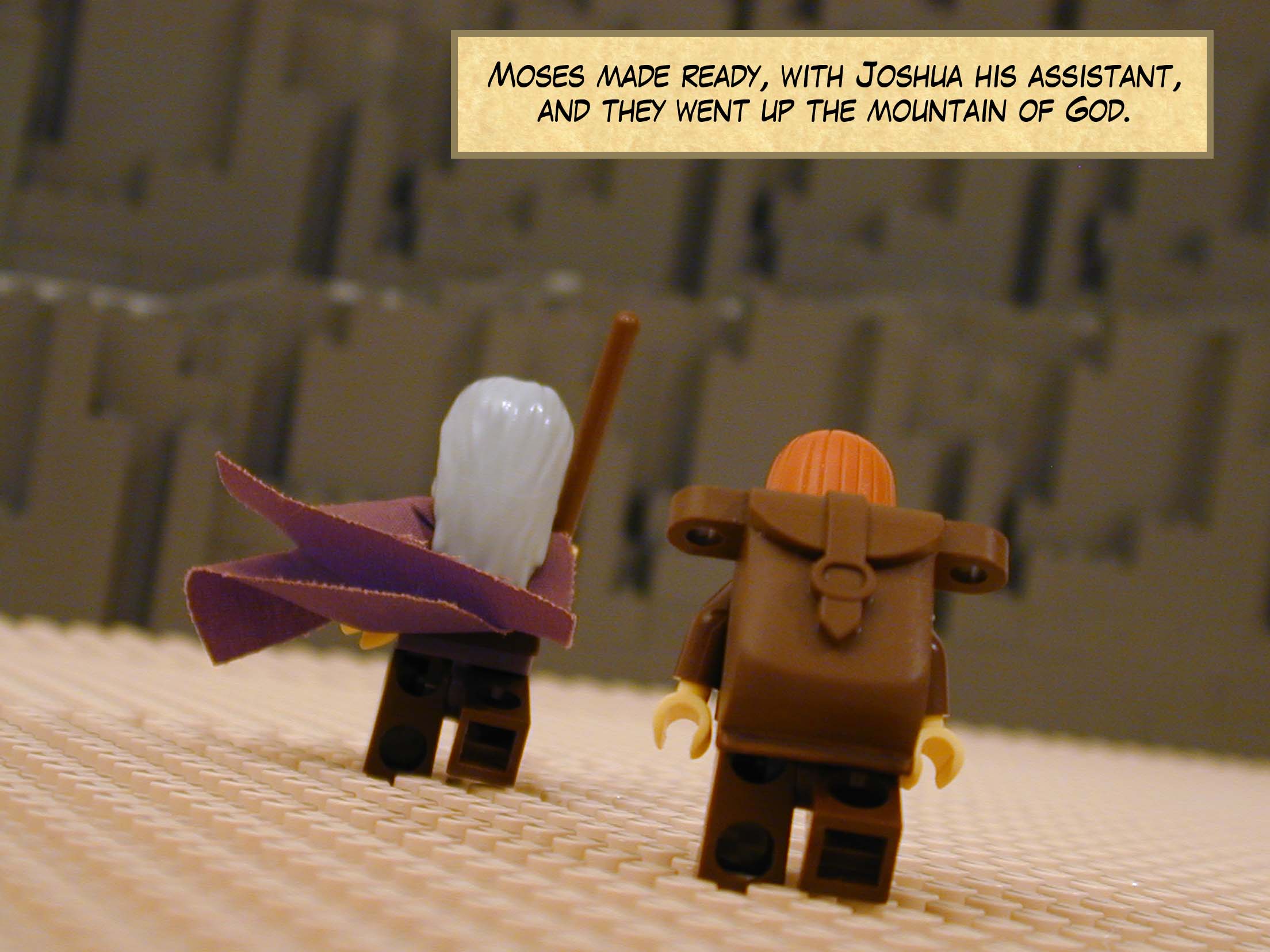 Moses made ready, with Joshua his assistant, and they went up the mountain of God.