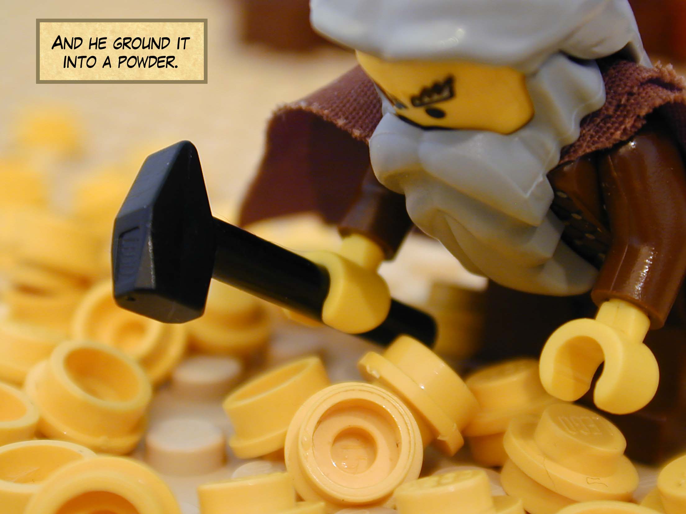 And he ground it into a powder.