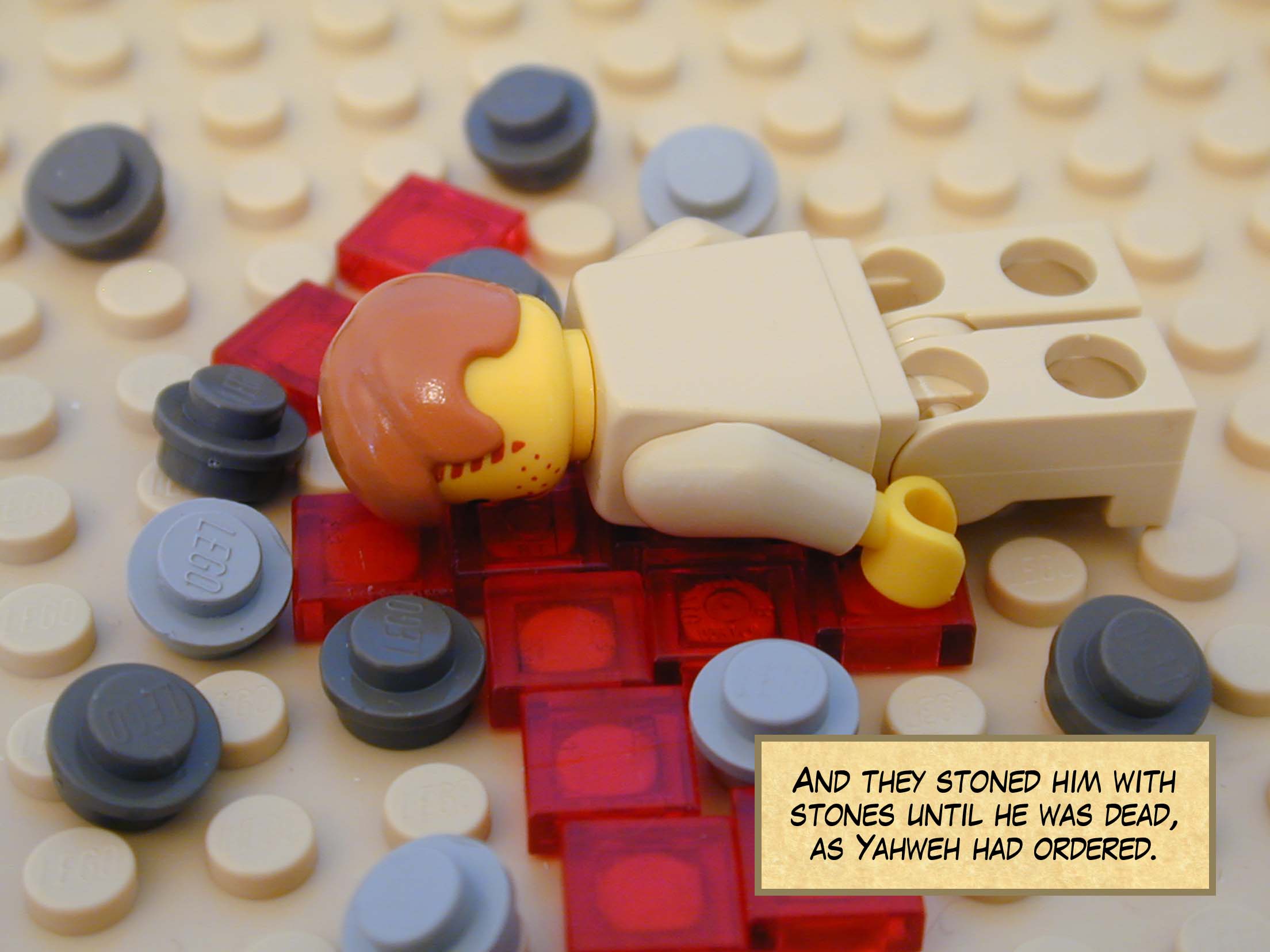 And they stoned him with stones until he was dead, as Yahweh had ordered. Next story: The Second Rebellion