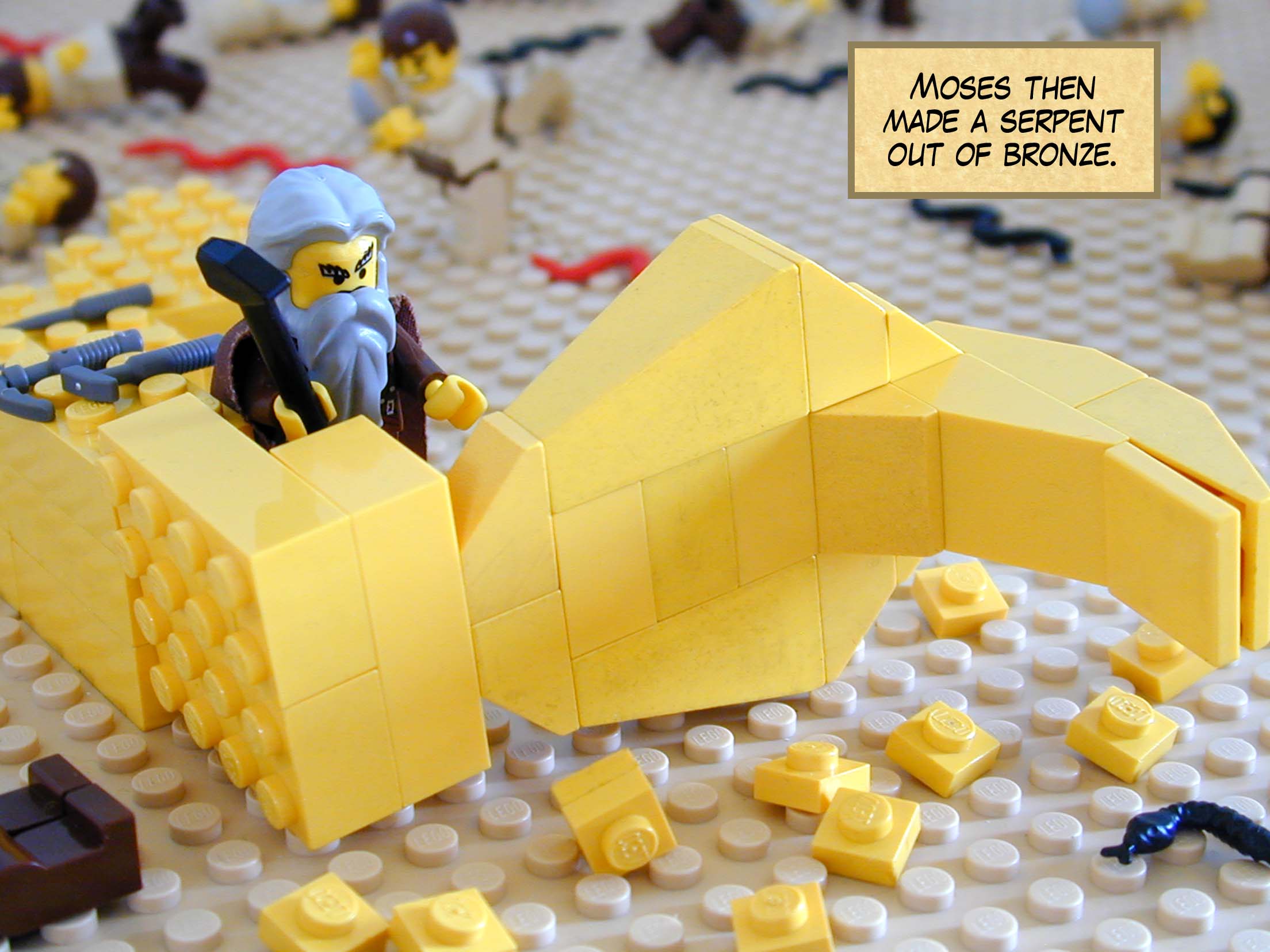 Moses then made a serpent out of bronze.