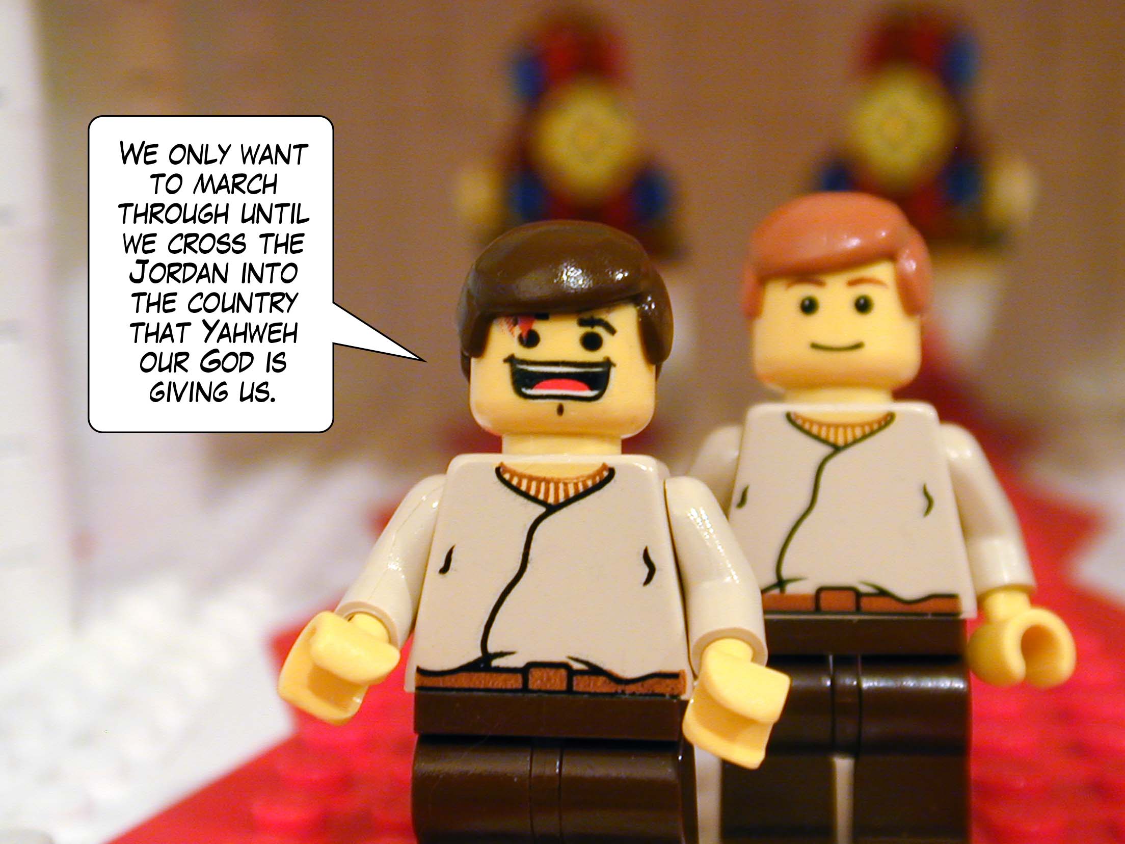 'We only want to march through until we cross the Jordan into the country that Yahweh our God is giving us.'