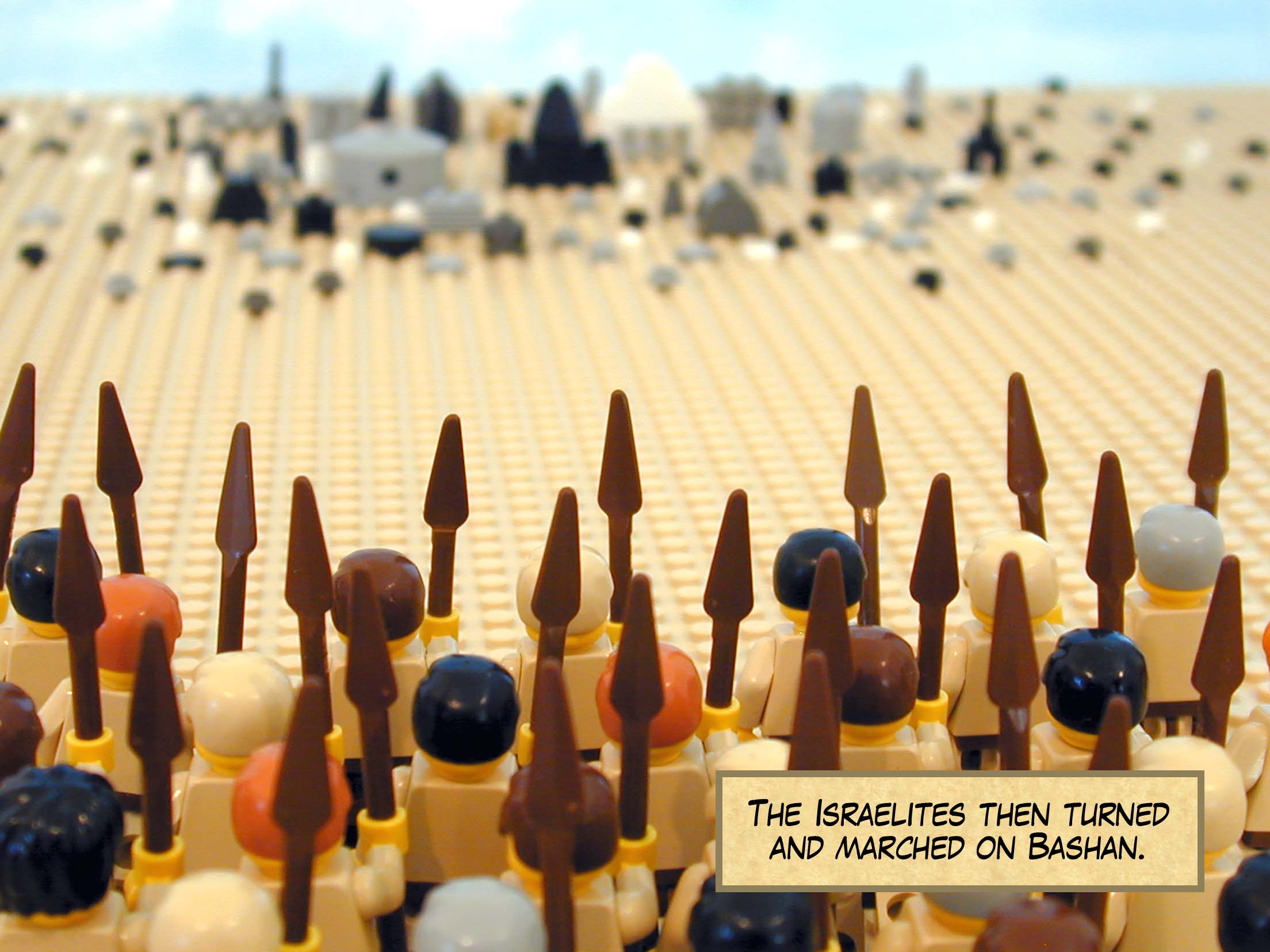 The Israelites then turned and marched on Bashan.