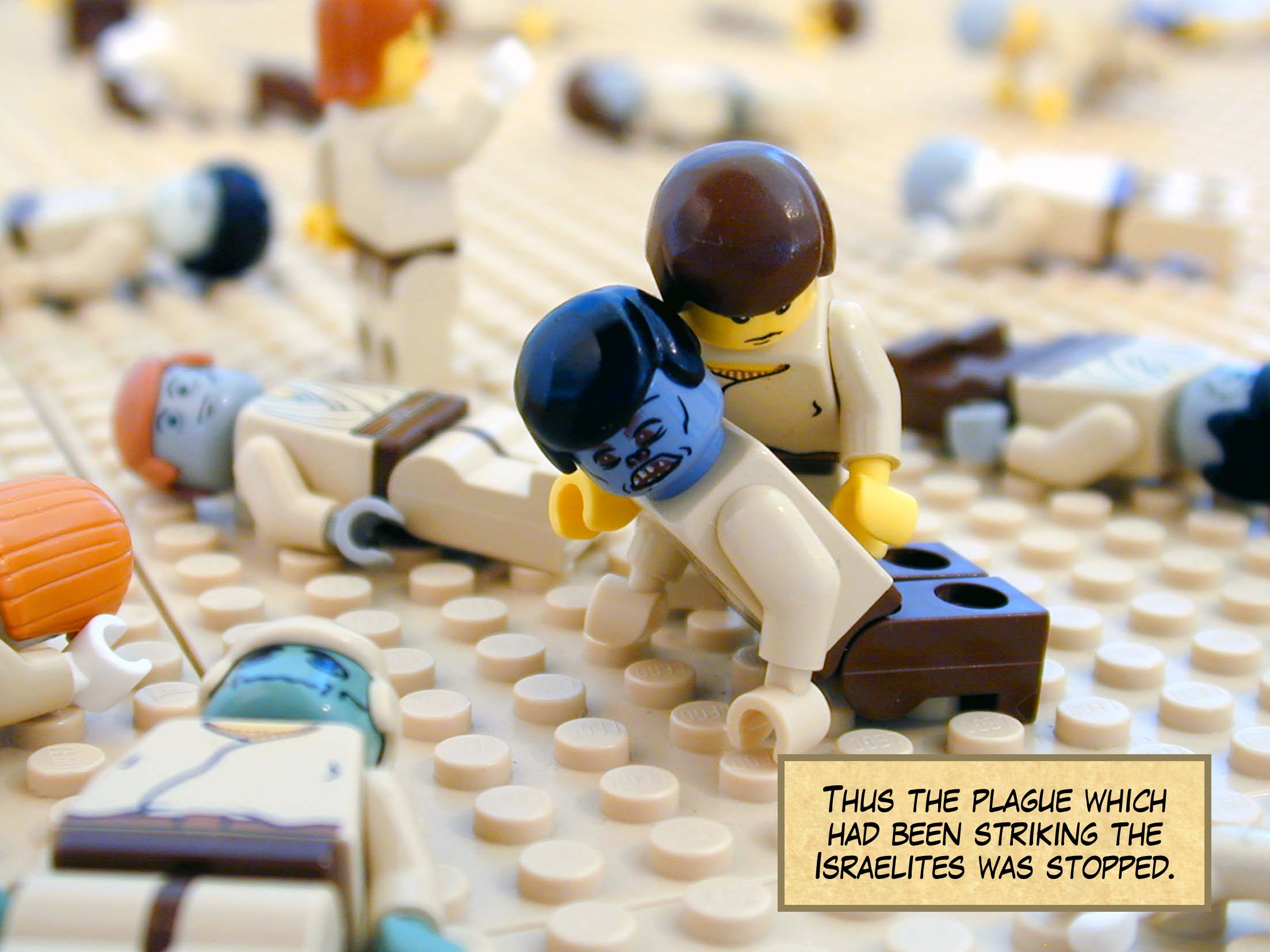 Thus the plague which had been striking the Israelites was stopped.