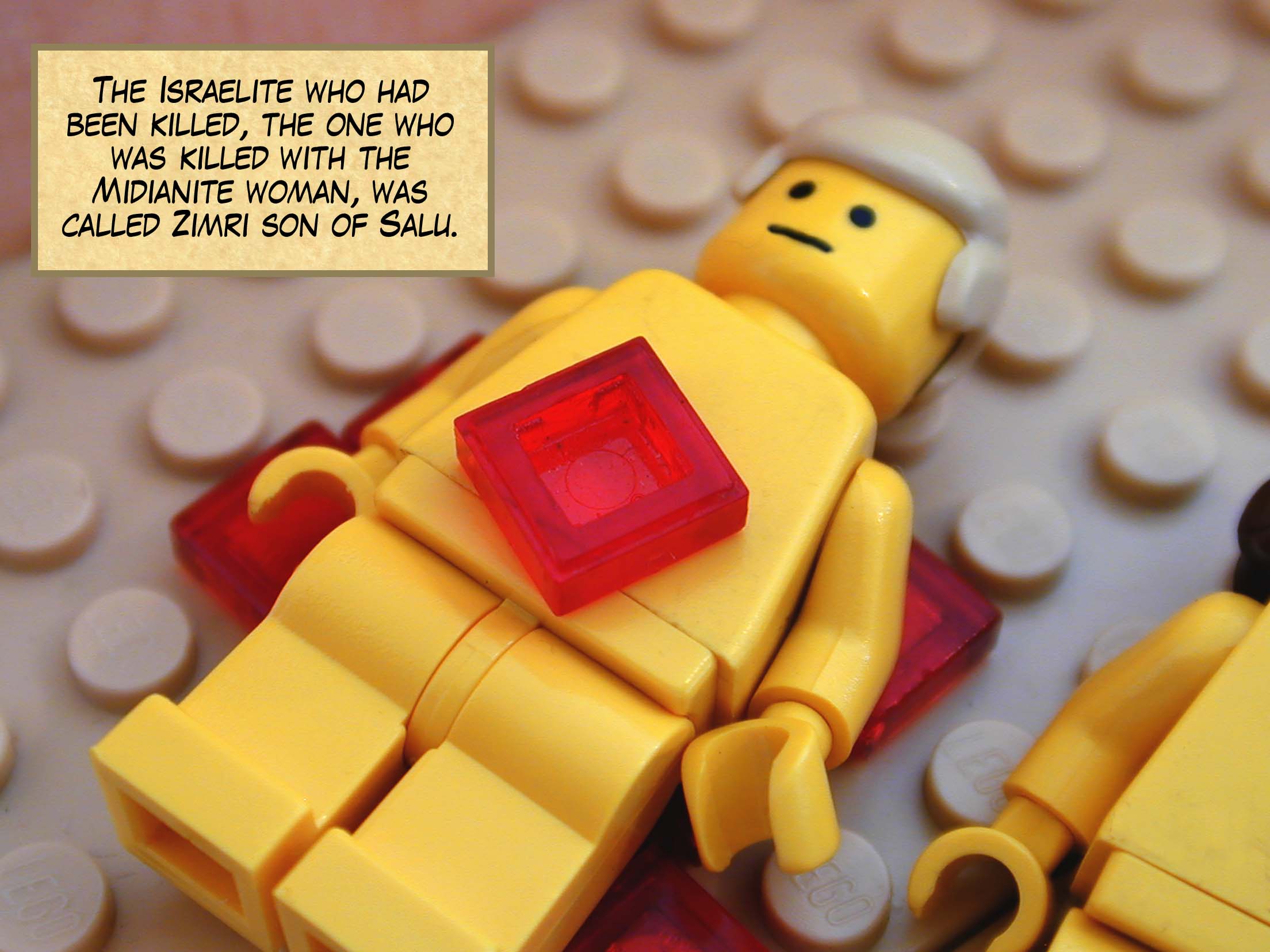 The Israelite who had been killed, the one who was killed with the Midianite woman, was called Zimri son of Salu.