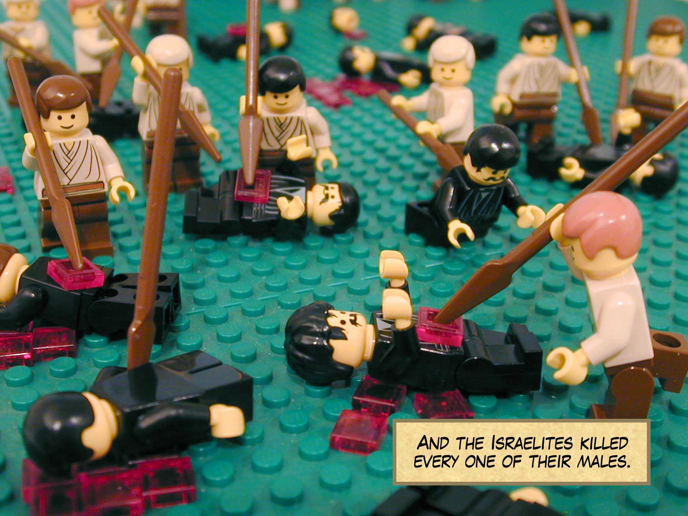 And the Israelites killed every one of their males.