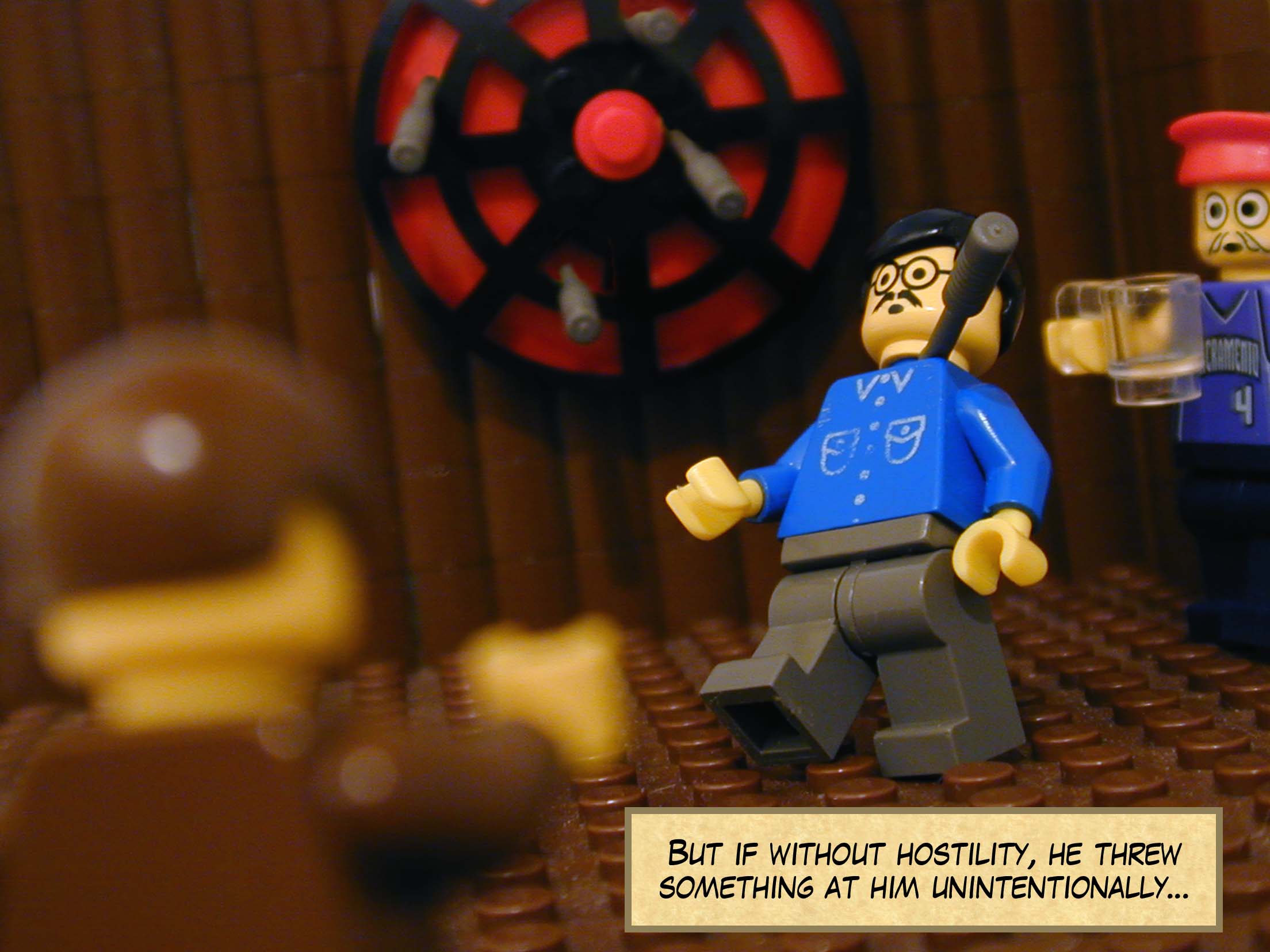 'But if without hostility, he threw something at him unintentionally...'