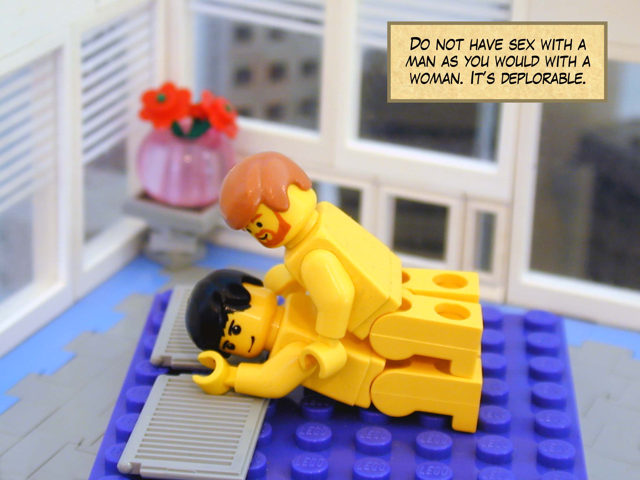 'Do not have sex with a man as you would with a woman. It is an abomination.'