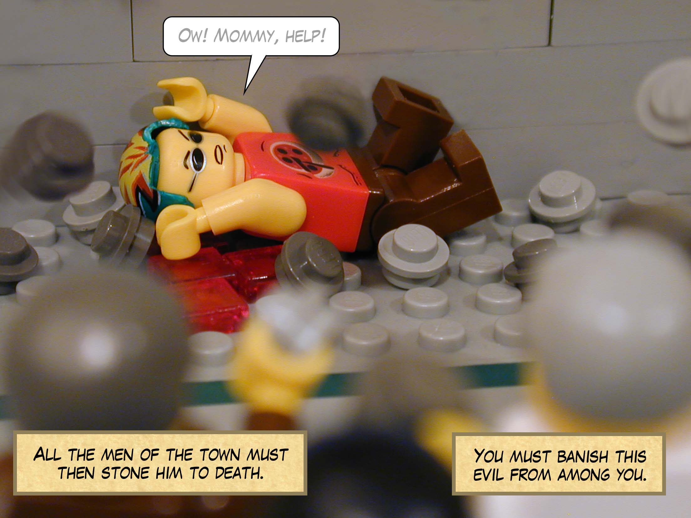 'All the men of the town must then stone him to death. You must banish this evil from among you.'