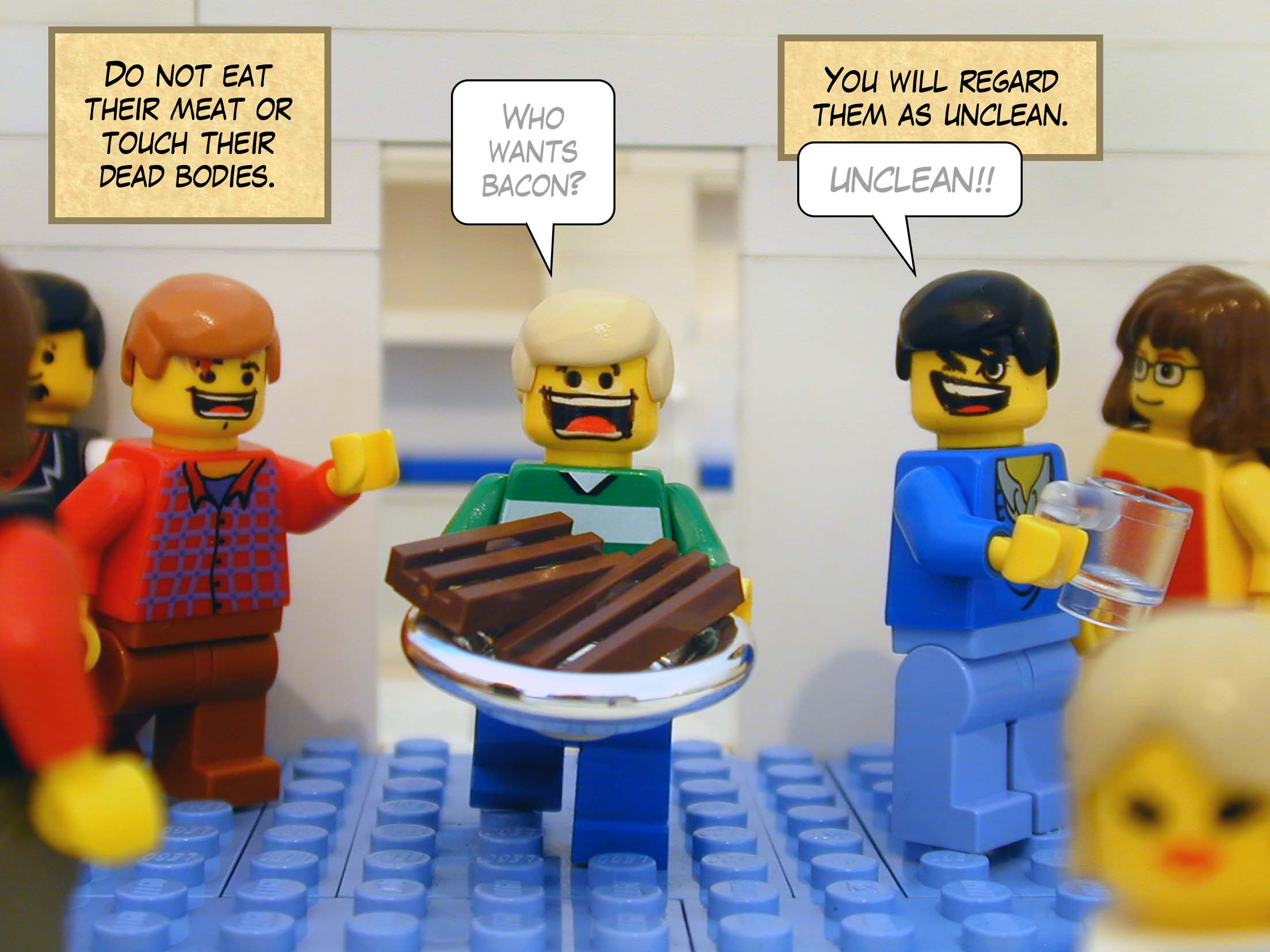 'Do not eat their meat or touch their dead bodies. You will regard them as unclean.'