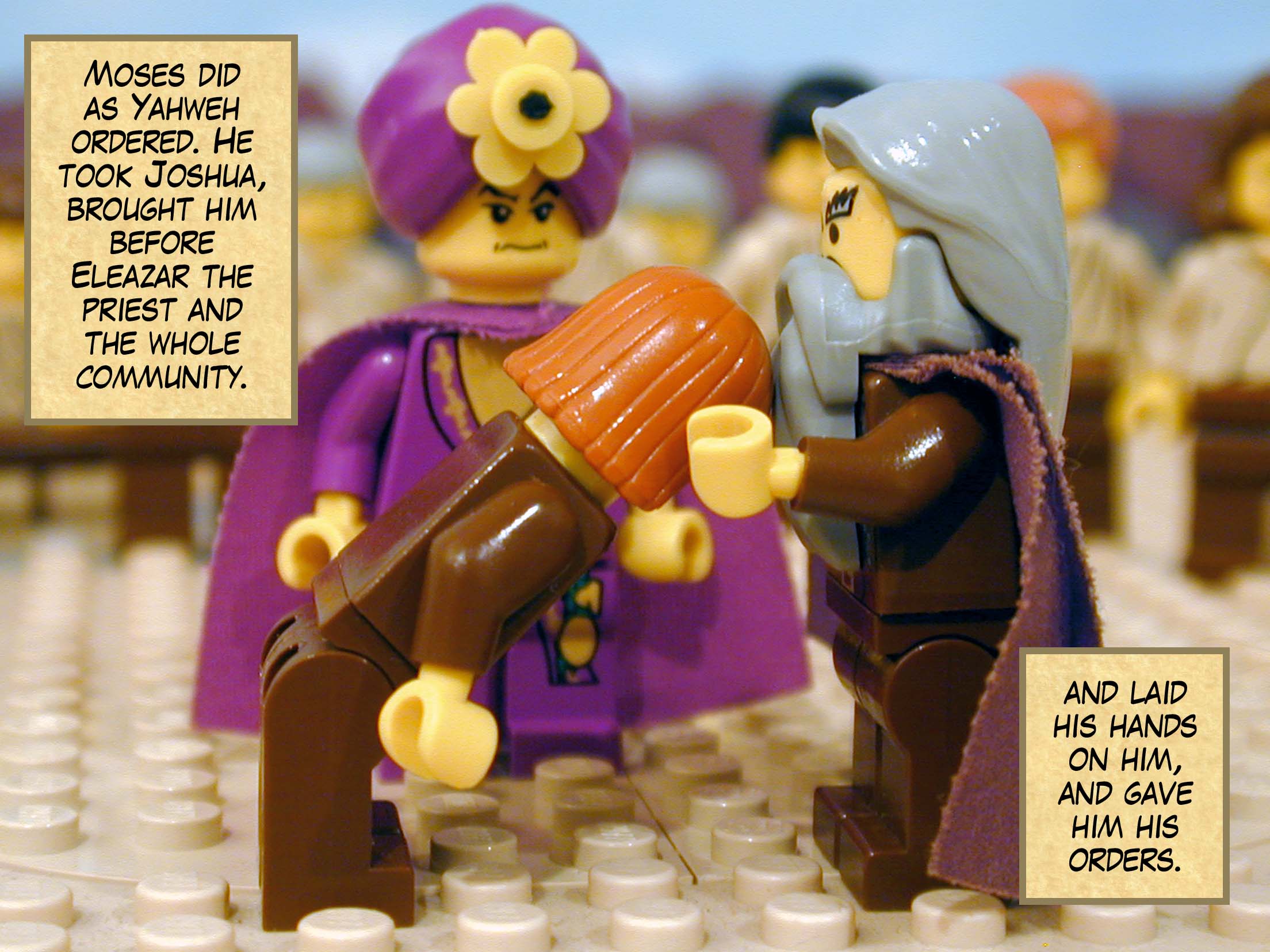 Yahweh spoke to Moses: Climb Mount Nebo and view the Canaan which I am giving to the Israelites. Die on the mountain you have climbed, and be gathered to your people.