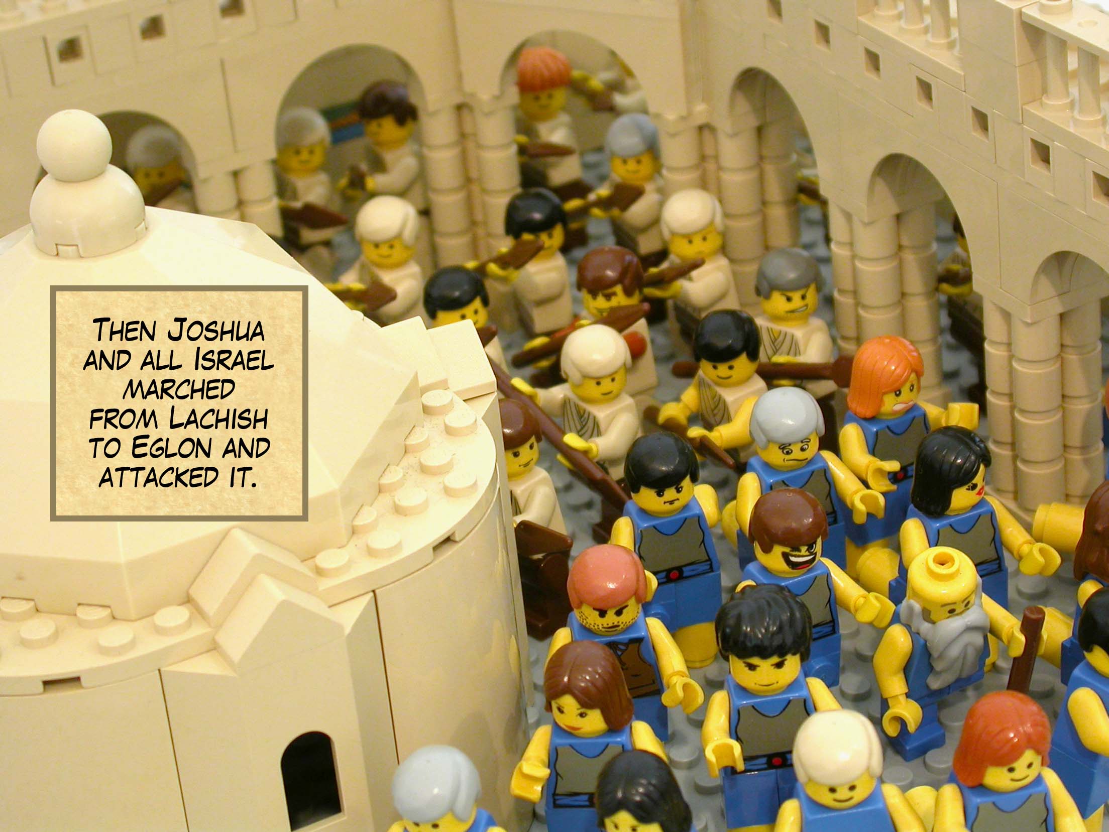 Then Joshua and all Israel marched from Lachish to Eglon and attacked it.