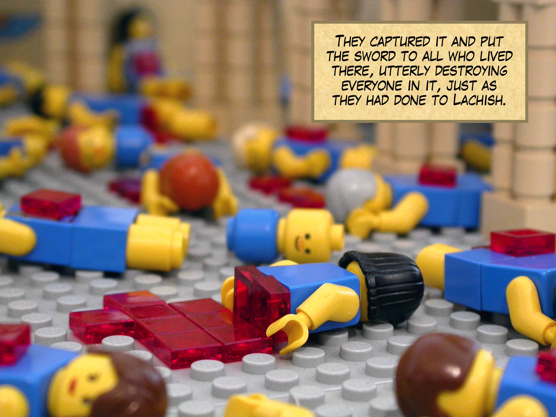 They captured it and put the sword to all who lived there, utterly destroying everyone in it, just as they had done to Lachish.