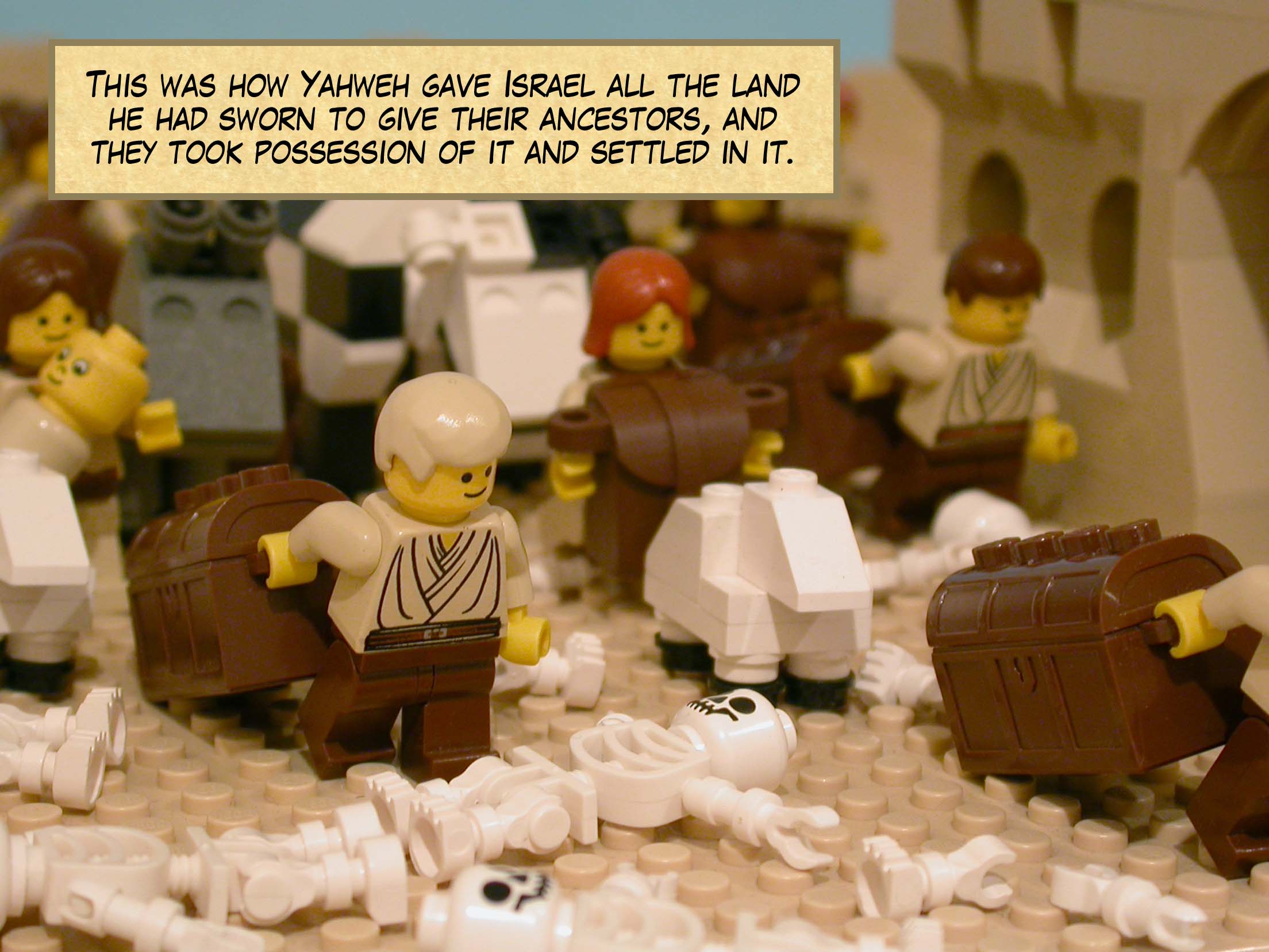 This was how Yahweh gave Israel all the land he had sworn to give their ancestors, and they took possession of it and settled in it.