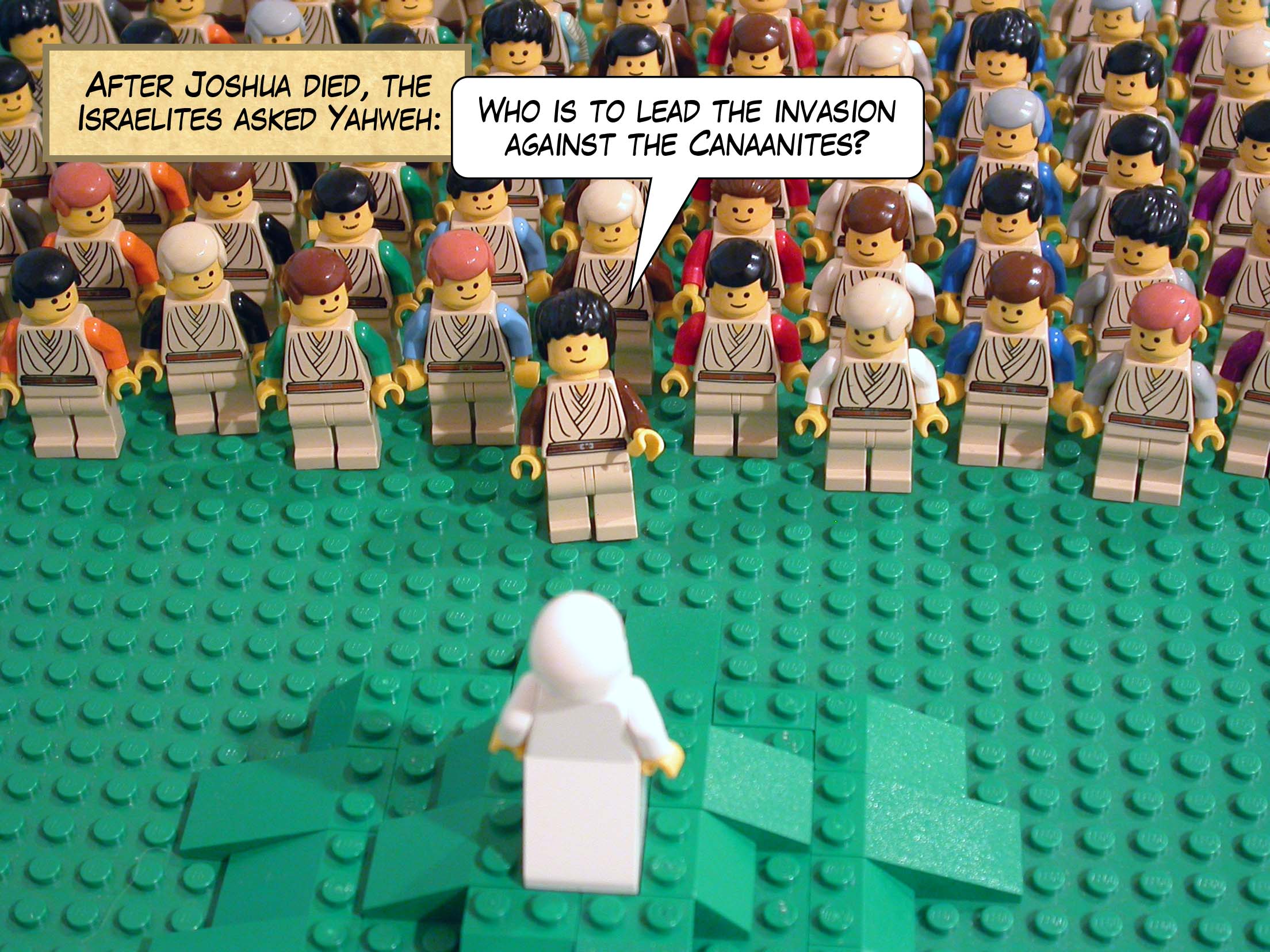 After Joshua died, the Israelites asked Yahweh, 'Who is to lead the invasion against the Canaanites?'