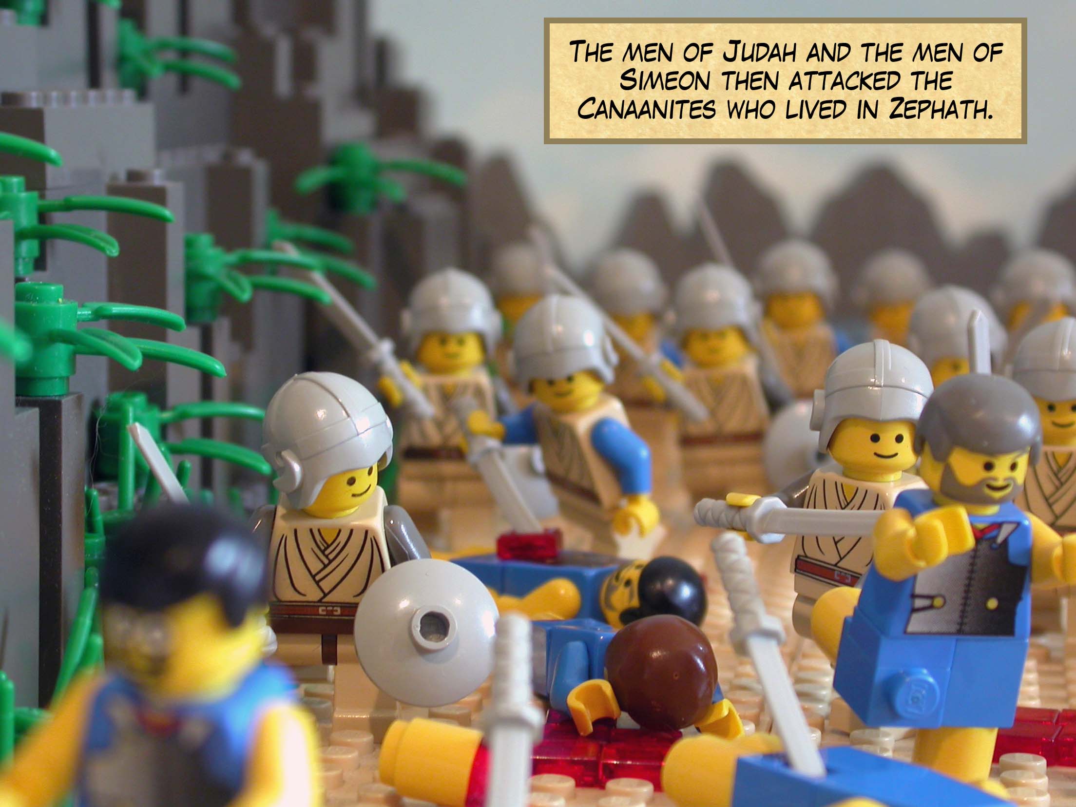 The men of Judah and the men of Simeon then attacked the Canaanites who lived in Zephath.