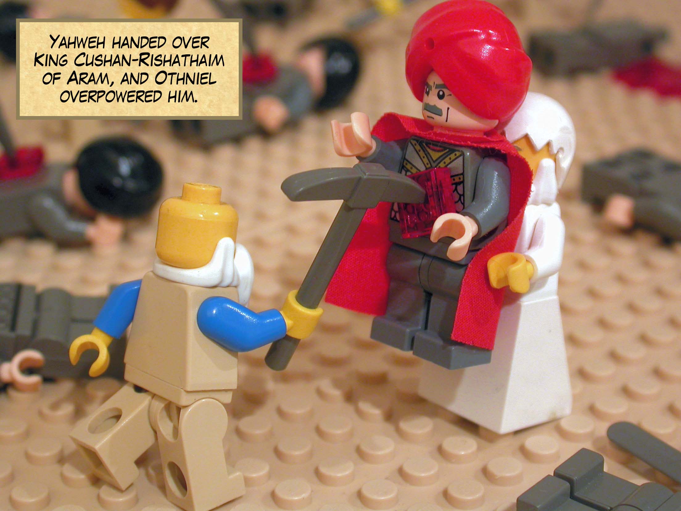 Yahweh handed over King Cushan-Rishathaim of Aram, and Othniel overpowered him.