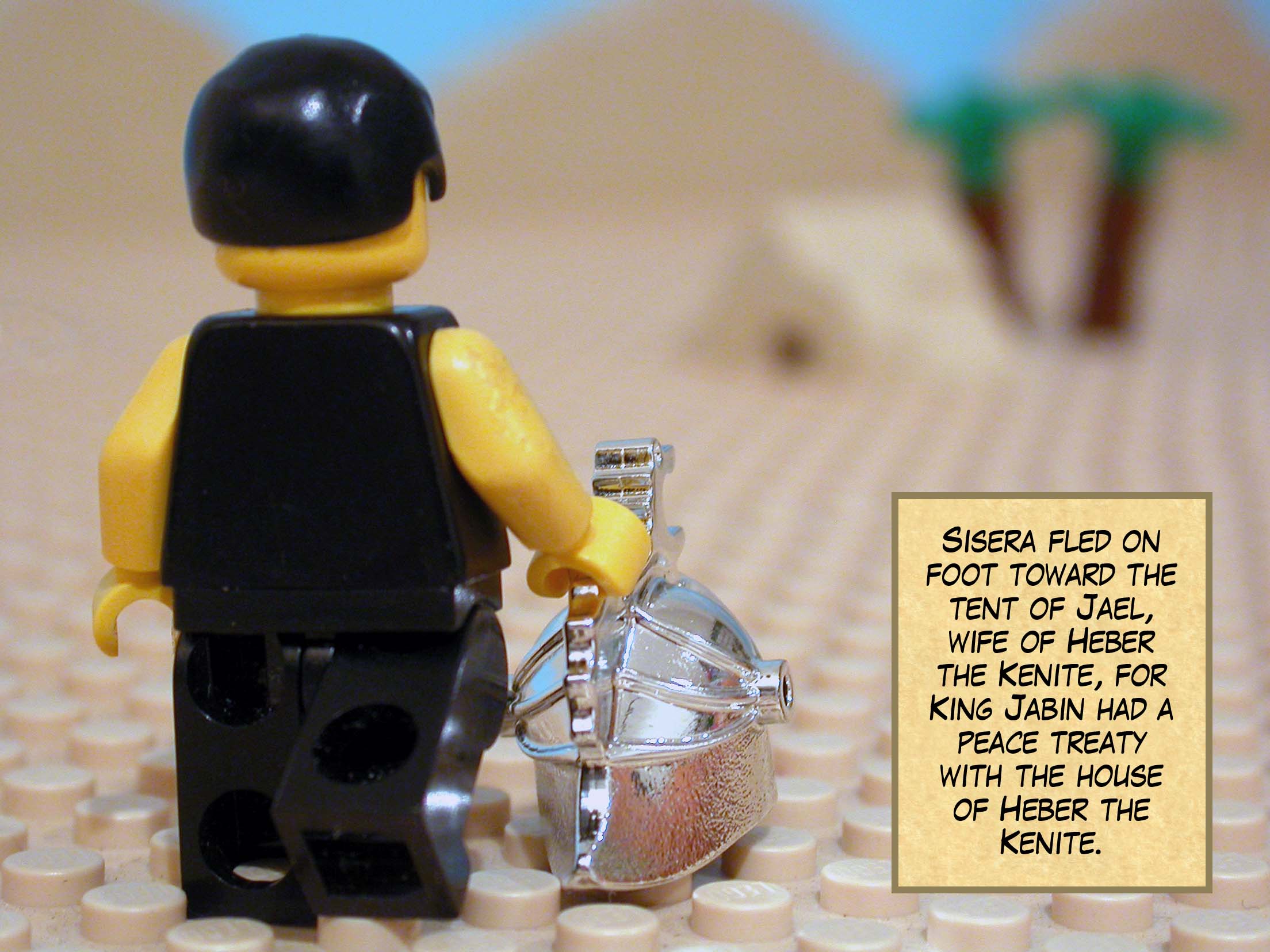 Sisera fled on foot toward the tent of Jael, wife of Heber the Kenite, for King Jabin had a peace treaty with the house of Heber the Kenite.