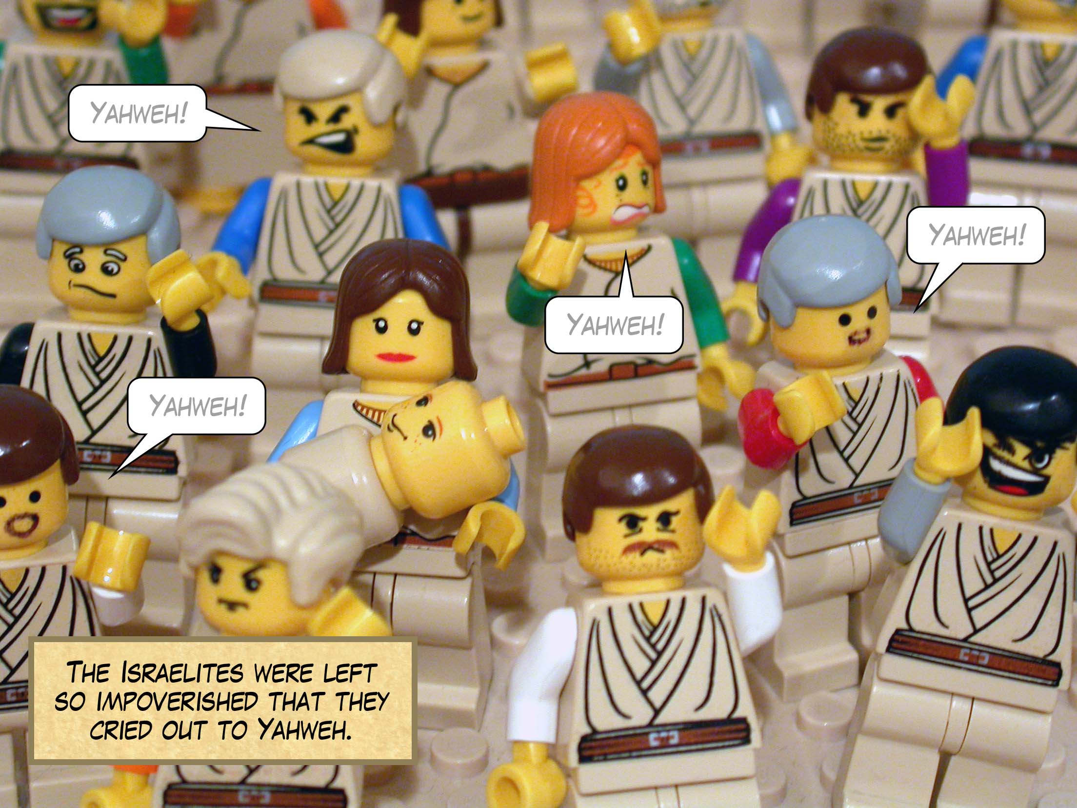 The Israelites were left so impoverished that they cried out to Yahweh.