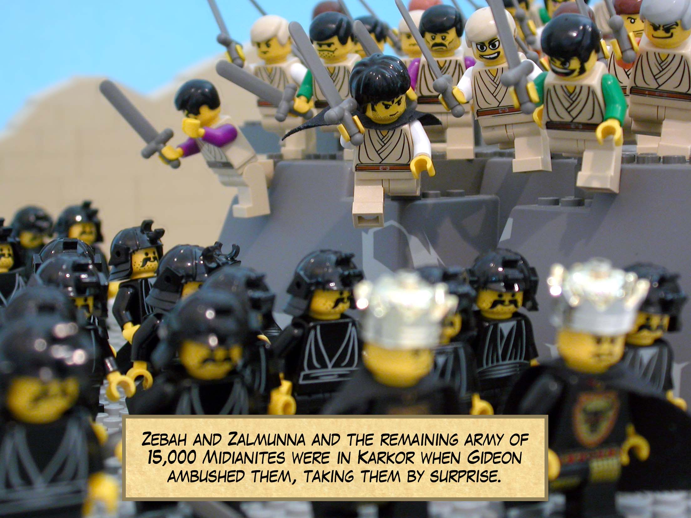 Zebah and Zalmunna and the remaining Midianite army of 15,000 were in Karkor when Gideon ambushed them, taking them by surprise.