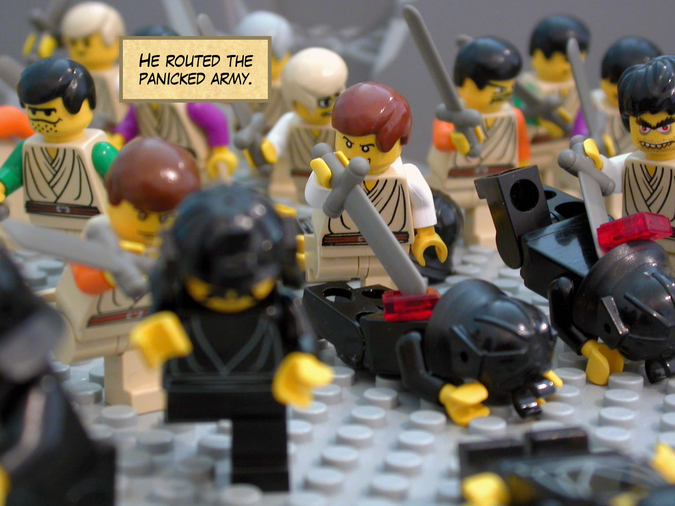 He routed the panicked army.