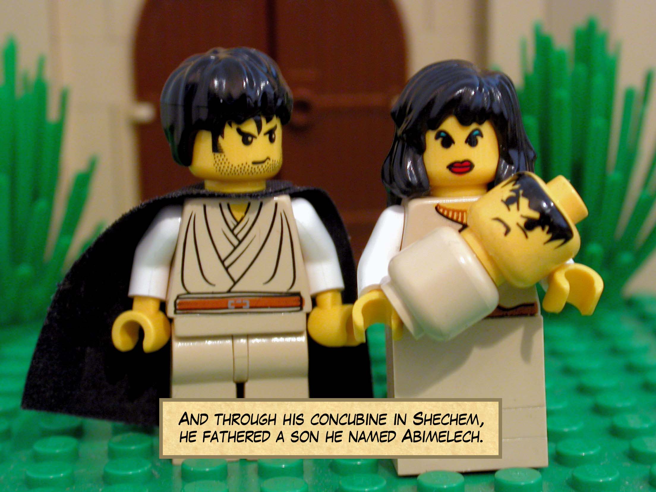 And through his concubine in Shechem, he fathered a son he named Abimelech.