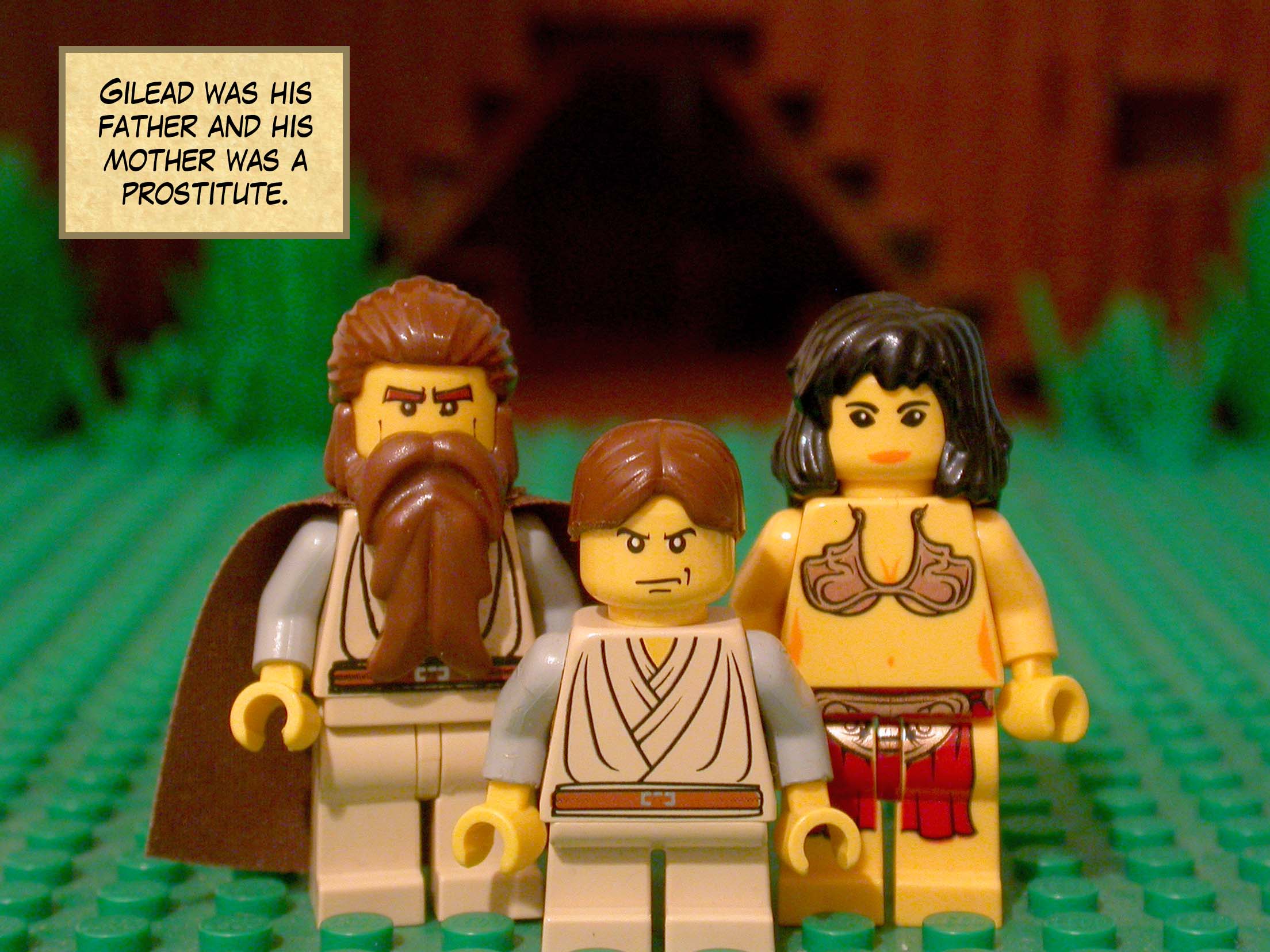 Gilead was his father and his mother was a prostitute.