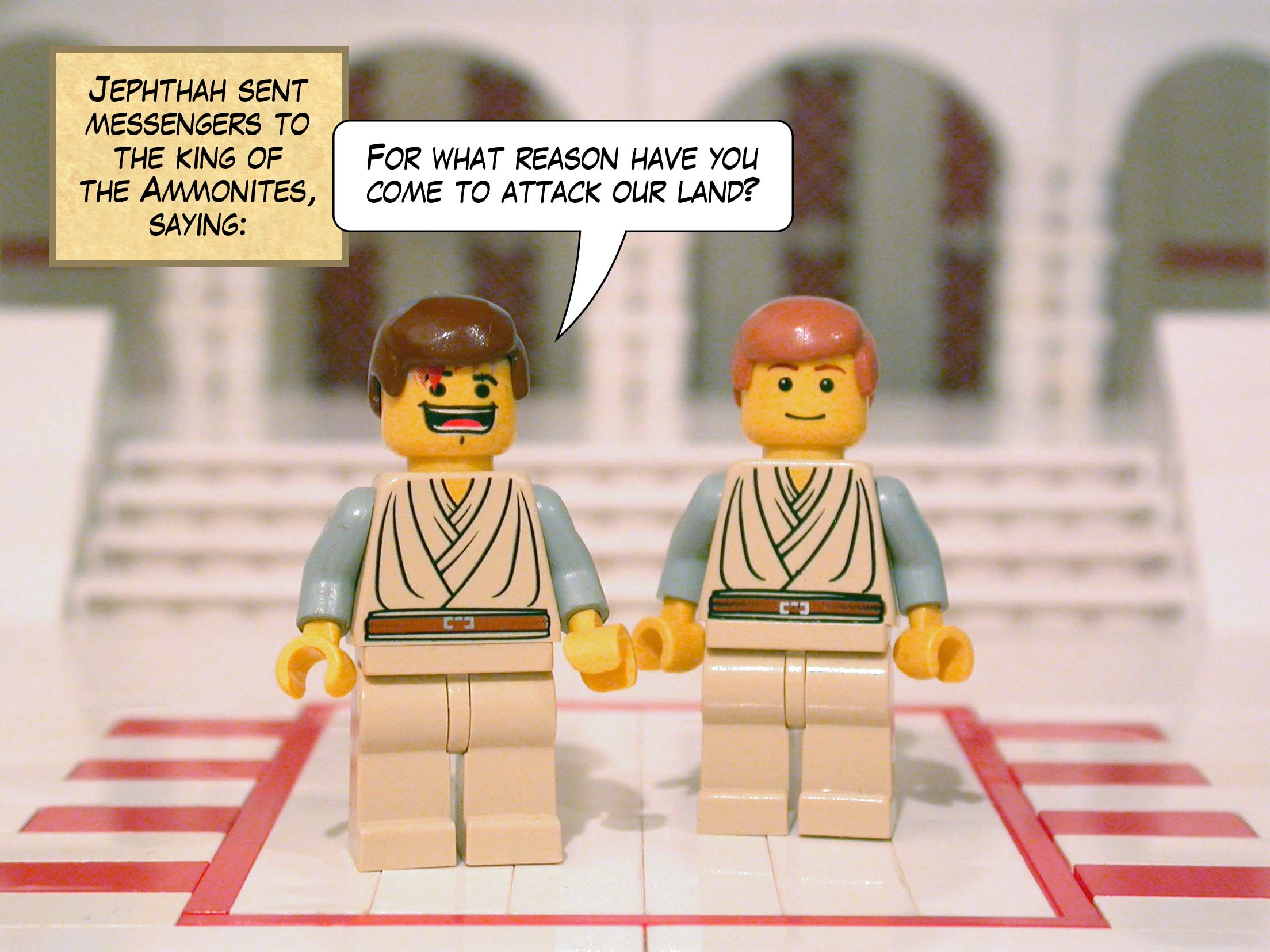 Jephthah sent messengers to the king of the Ammonites, saying, 'For what reason have you come to attack our land?'