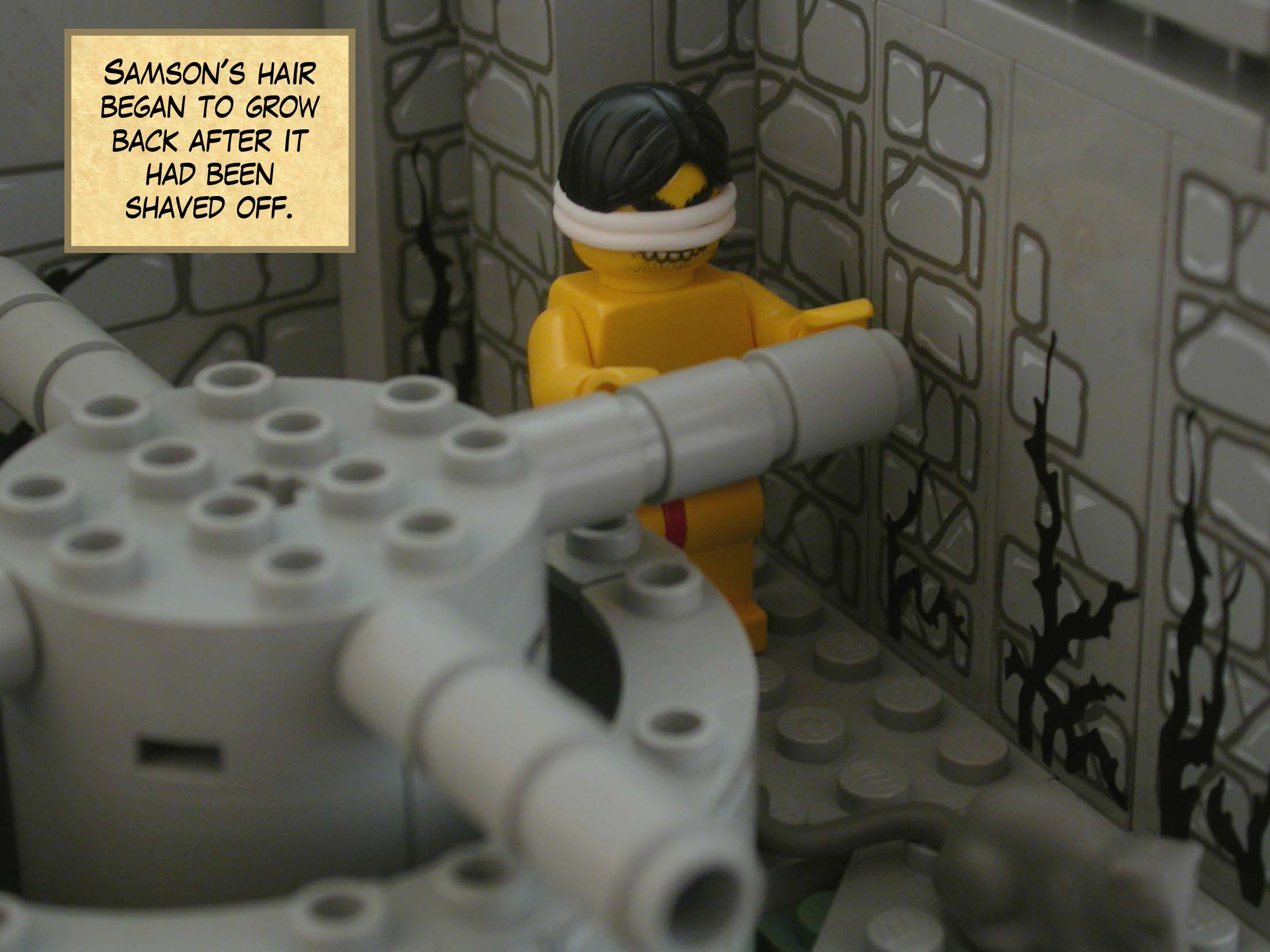 Samson's hair began to grow back after it had been shaved off.