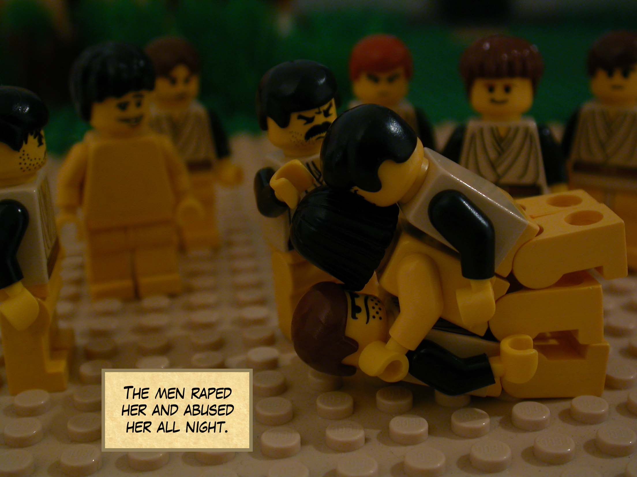 The men raped her and abused her all night.