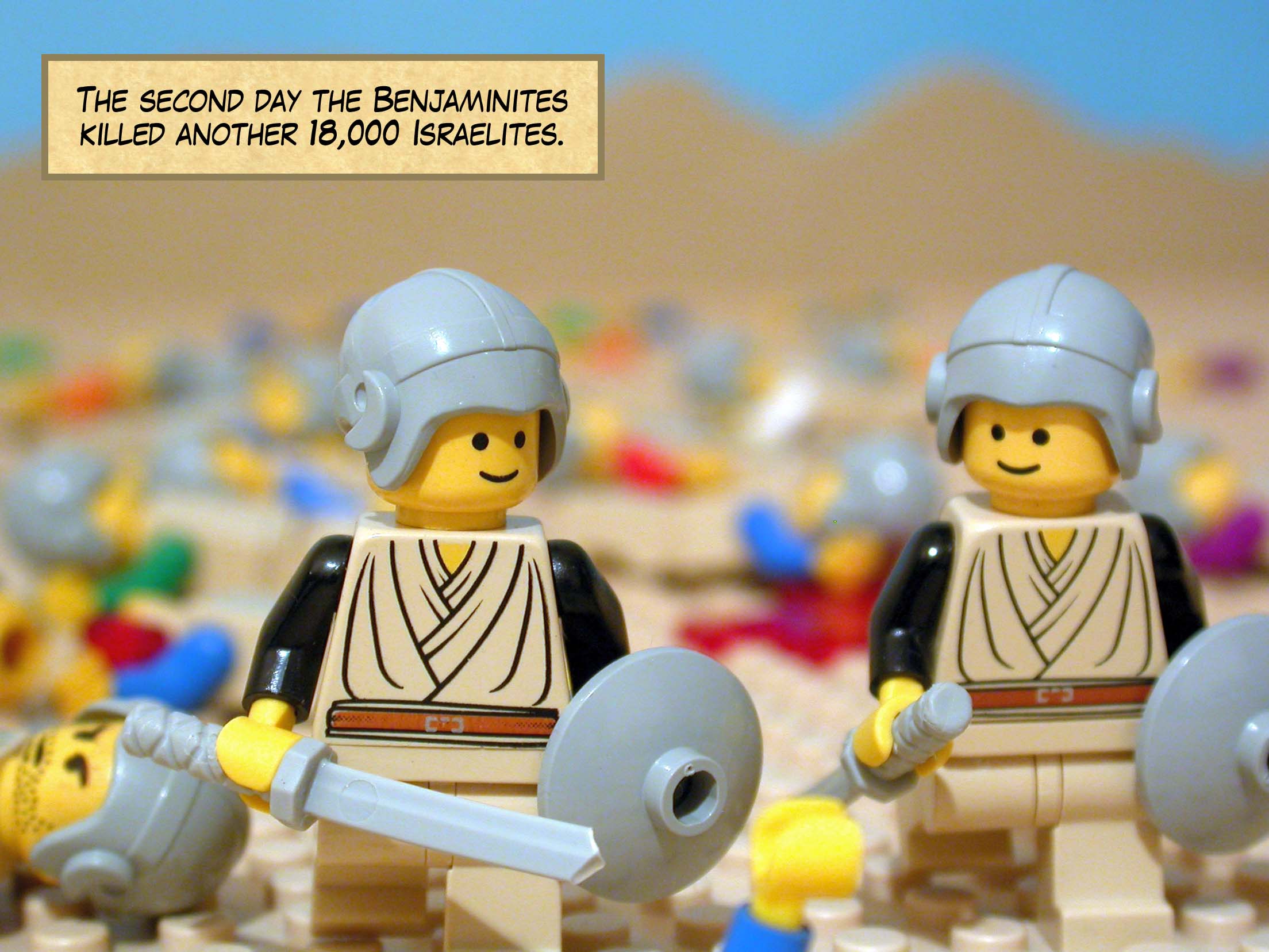 The second day the Benjaminites killed another 18,000 Israelites.