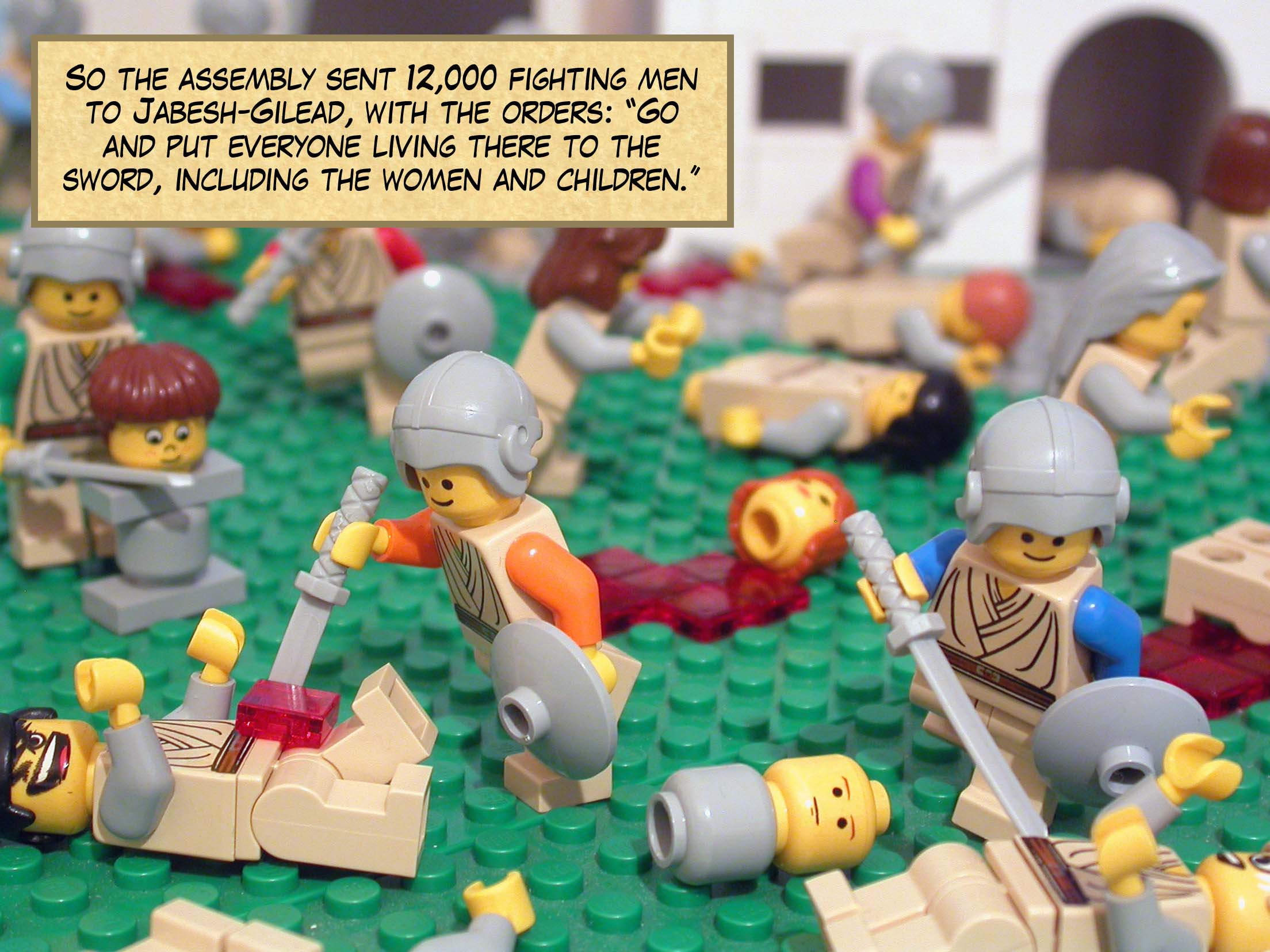 They found at Jabesh-Gilead four hundred young girls who were virgins who had never had sex with a man, and they brought them back to the camp.