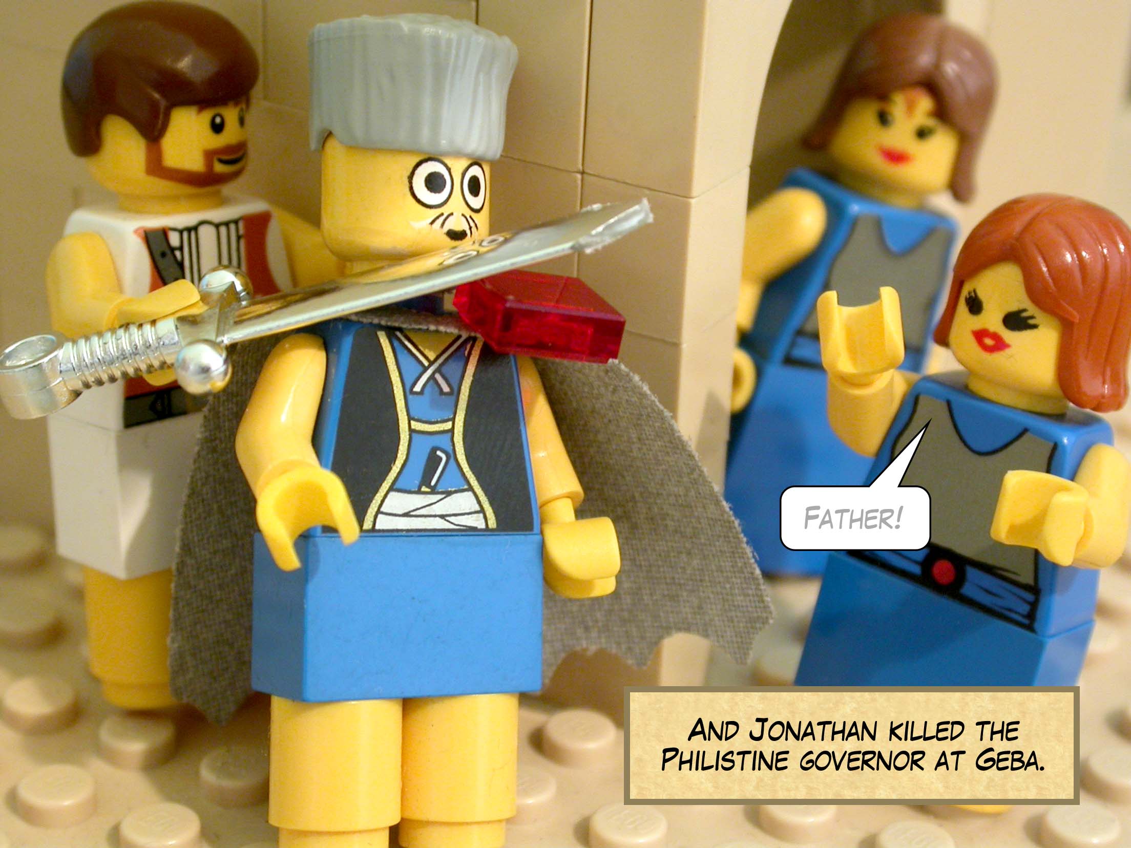 And Jonathan killed the Philistine governor at Geba.