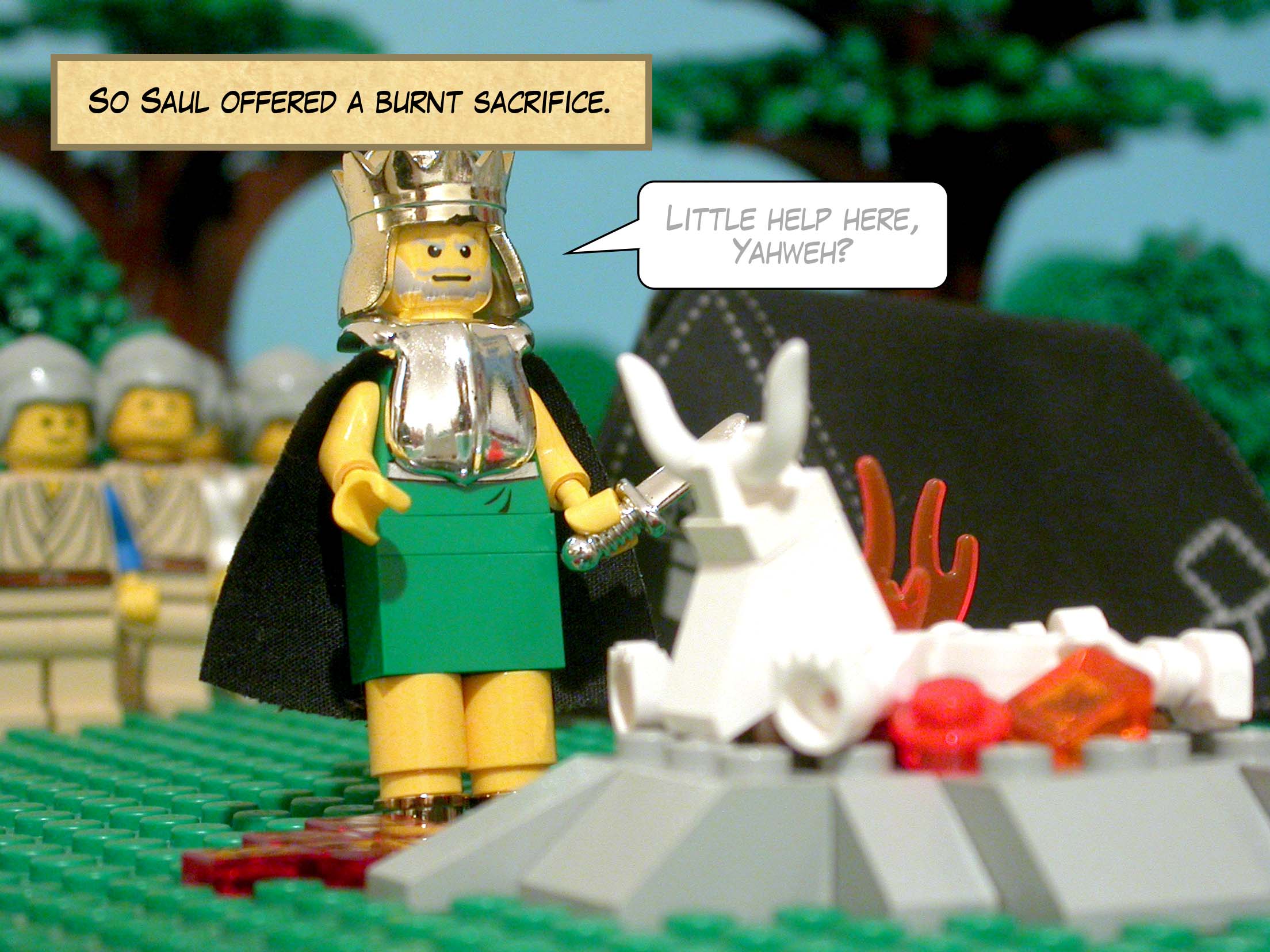 So Saul offered a burnt sacrifice.