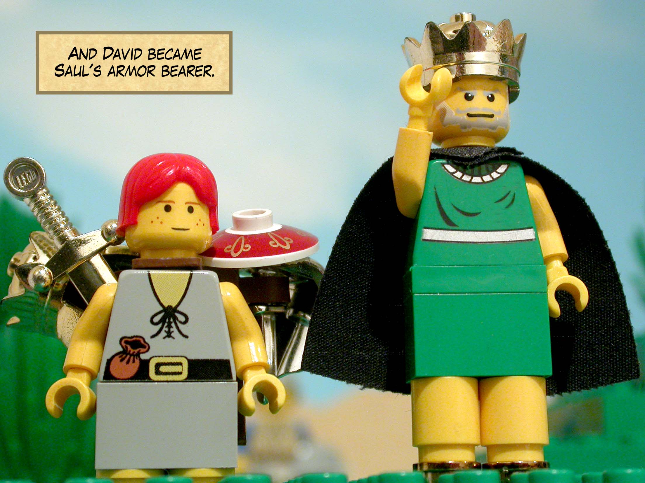 And David became Saul's armor bearer.