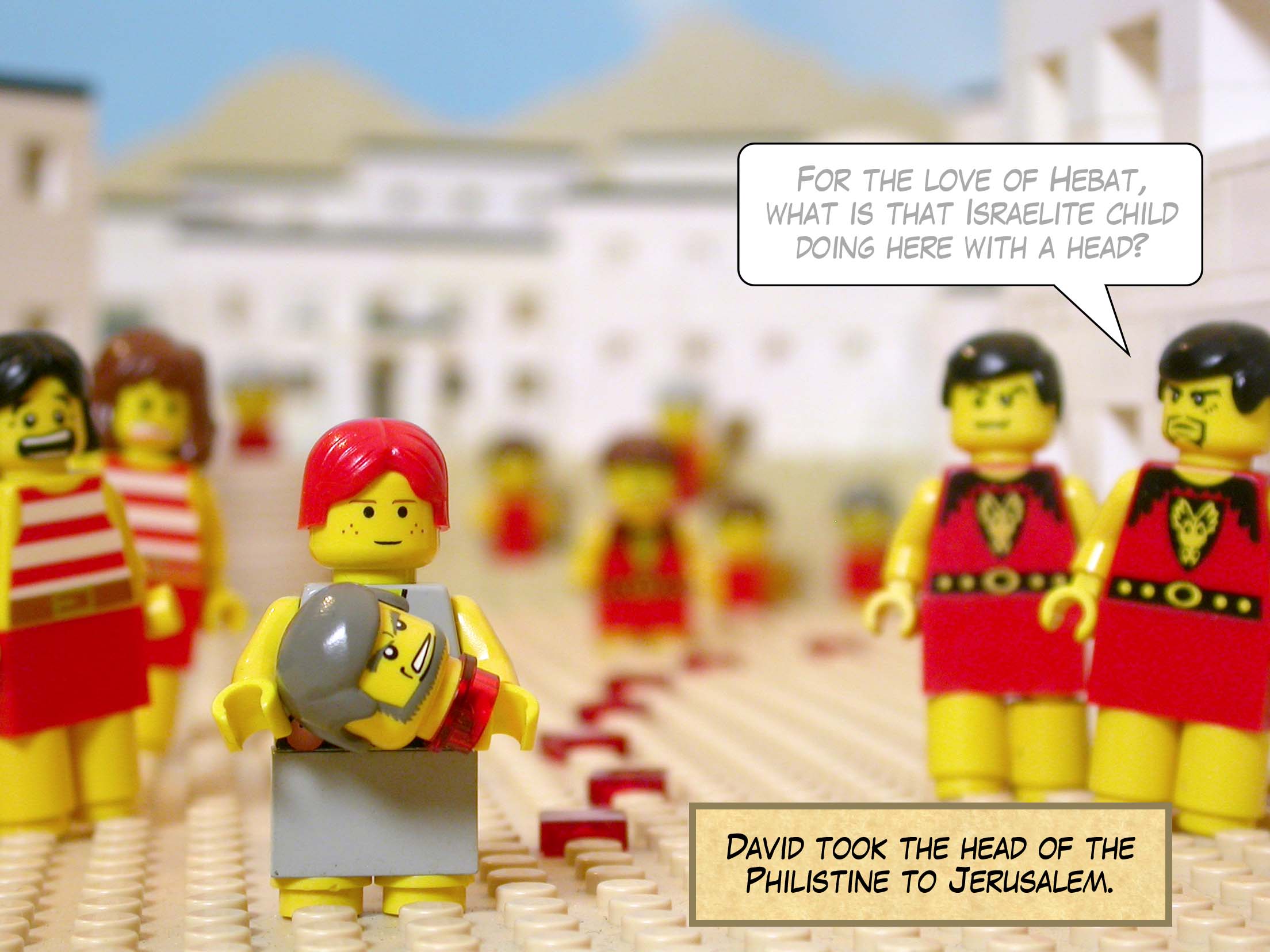 David took the head of the Philistine to Jerusalem.