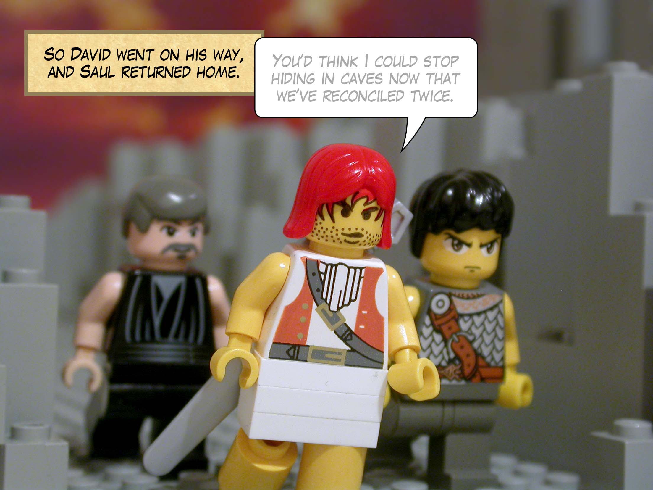 So David went on his way, and Saul returned home.