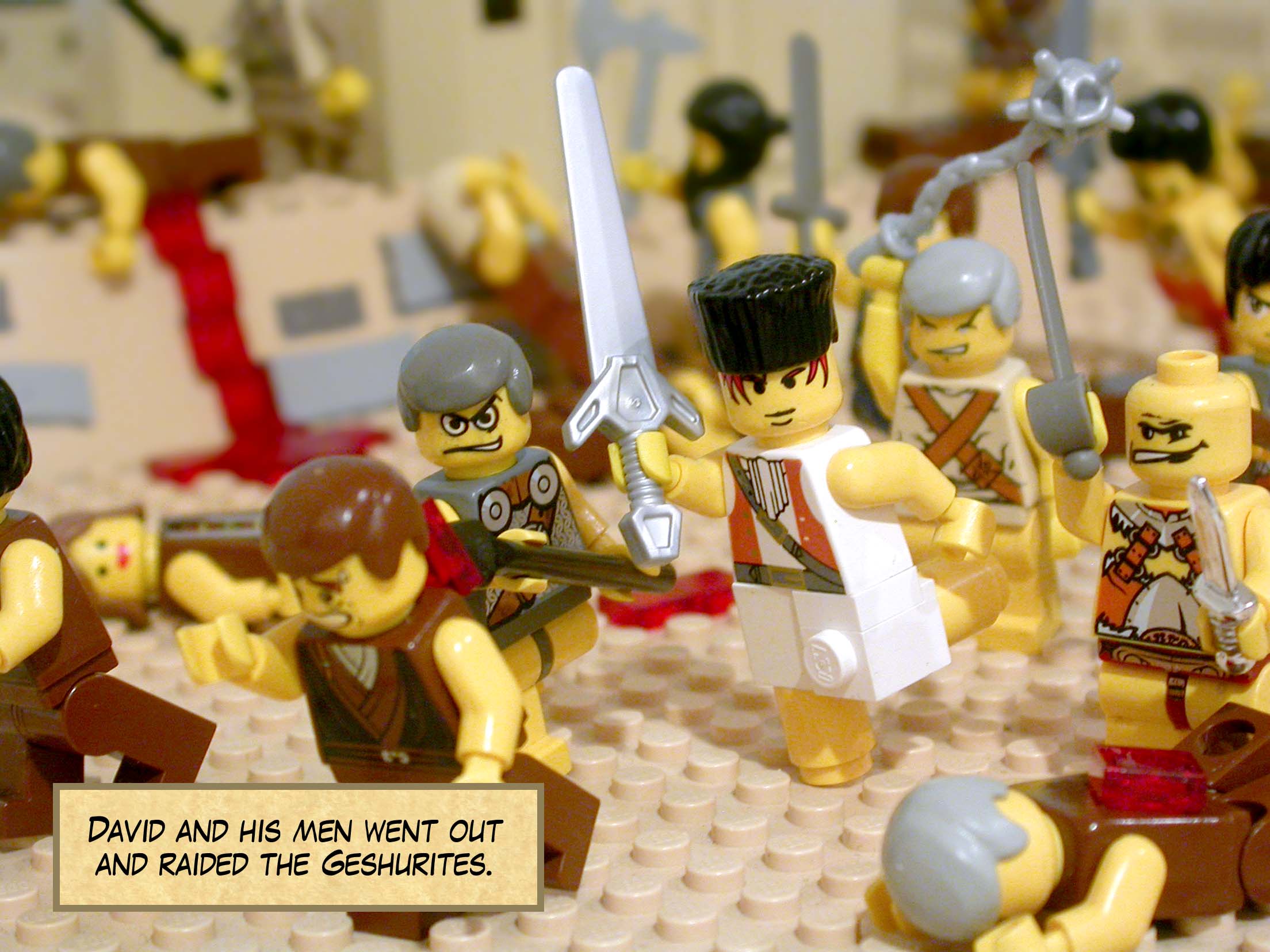 David and his men went out and raided the Geshurites.