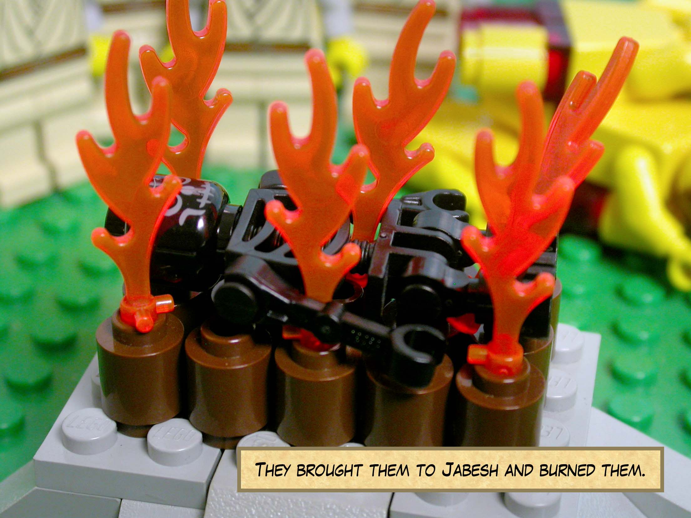 And they took their bones and buried them under the tamarisk tree at Jabesh.