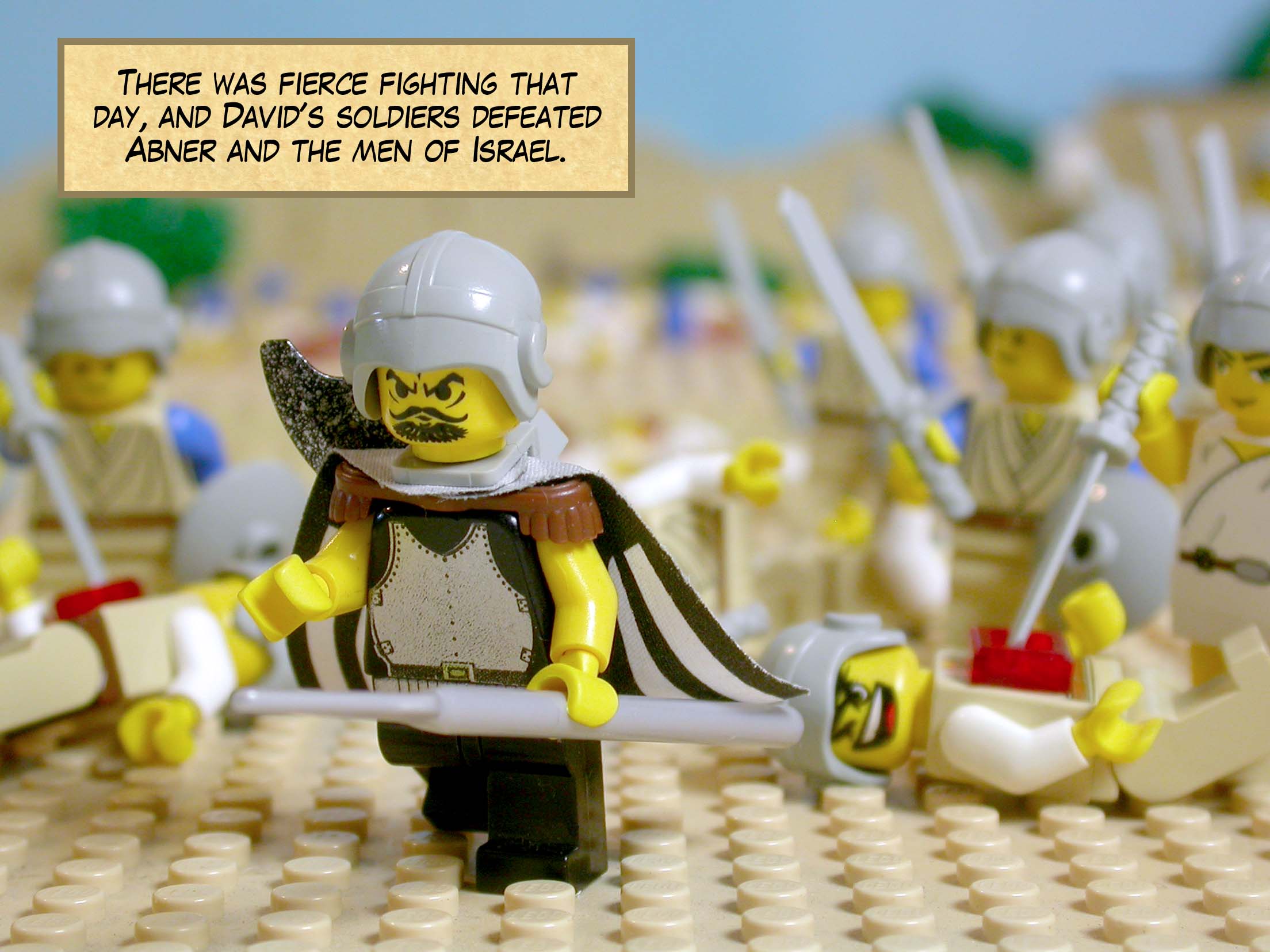 There was fierce fighting that day, and David's soldiers defeated Abner and the men of Israel.