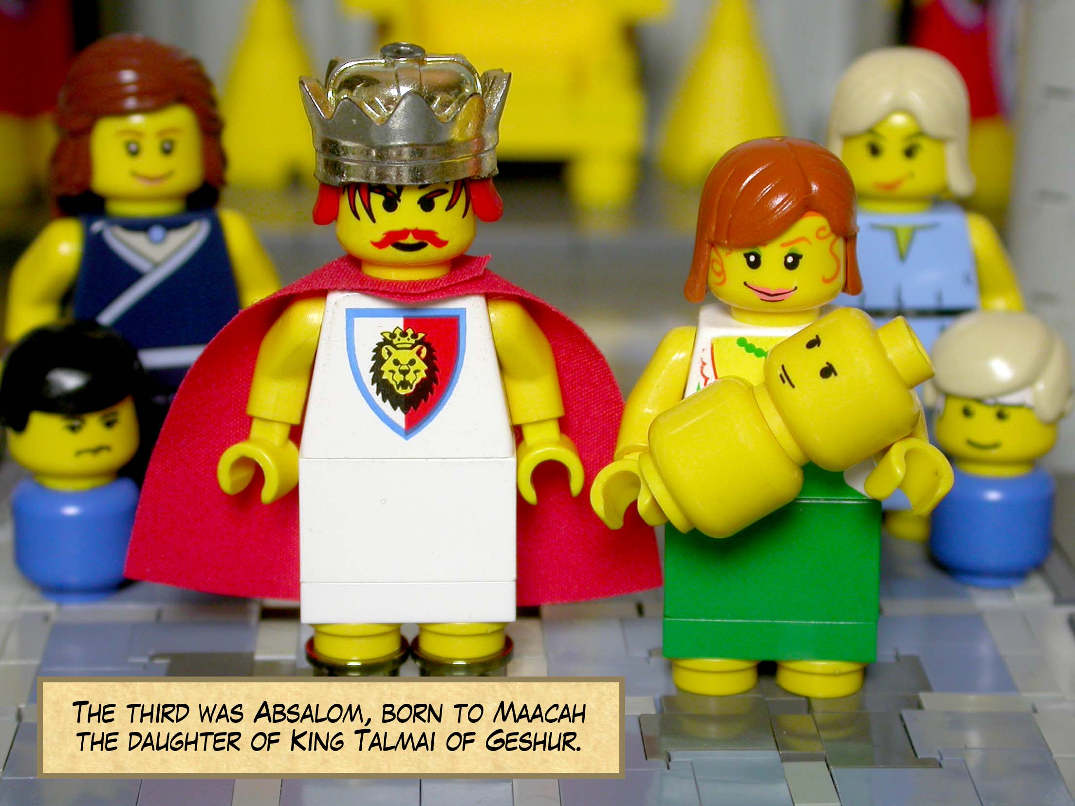 The third was Absalom, born to Maacah the daughter of King Talmai of Geshur.