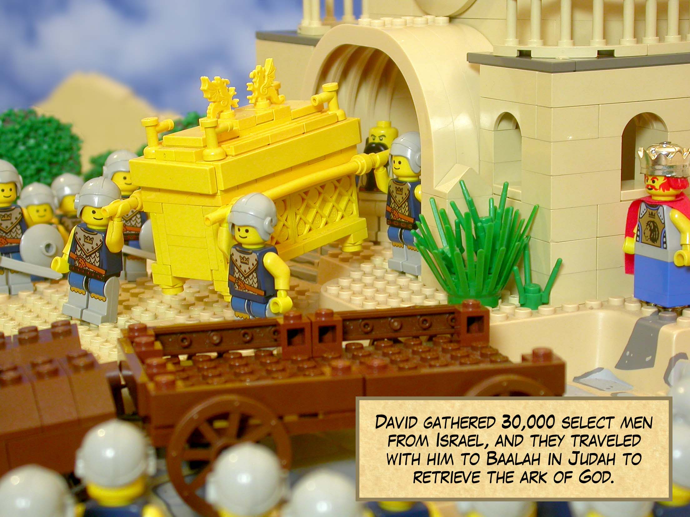 David gathered 30,000 select men from Israel, and they traveled with him to Baalah in Judah to retrieve the ark of God.