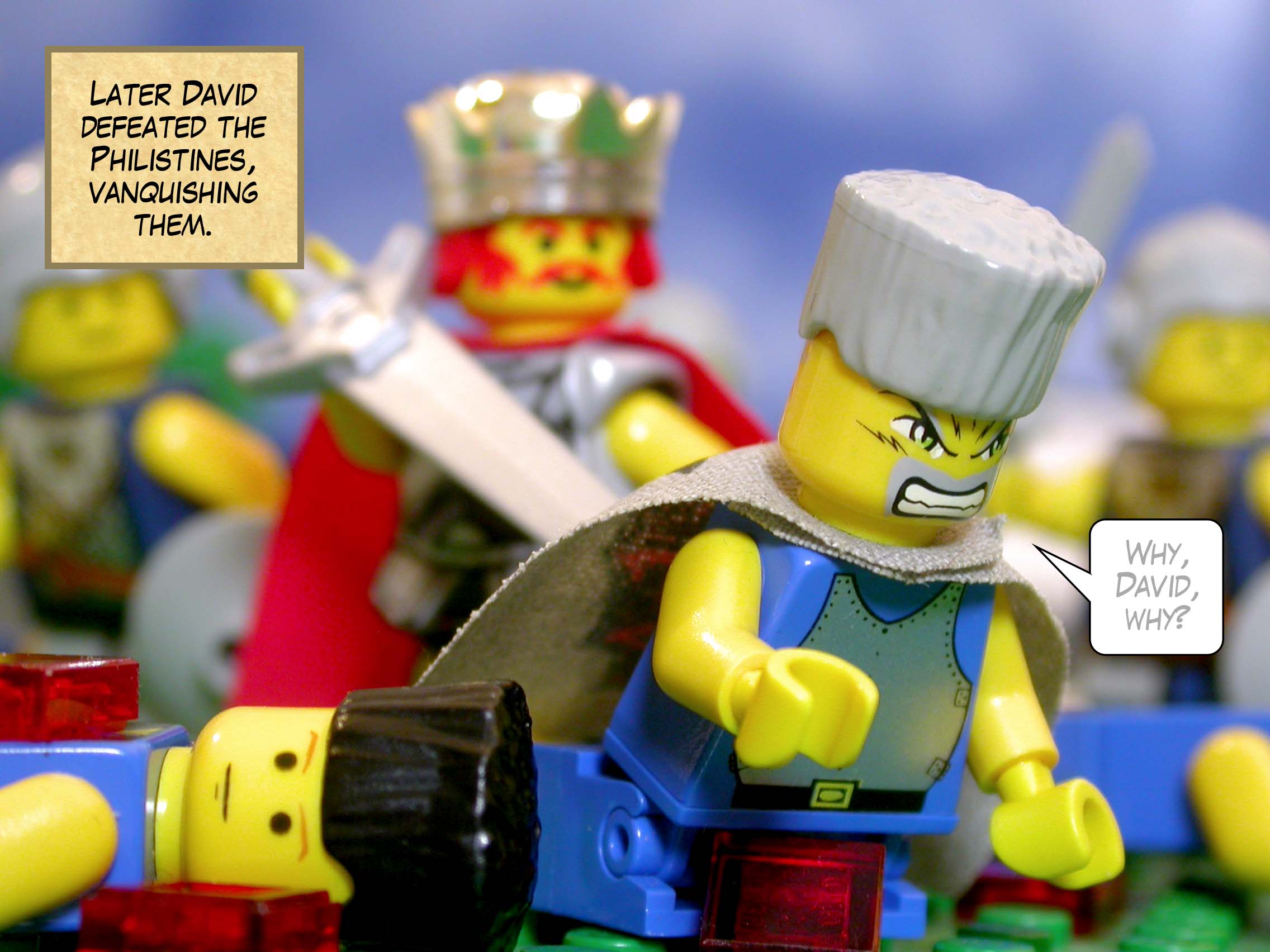 Later David defeated the Philistines, vanquishing them.