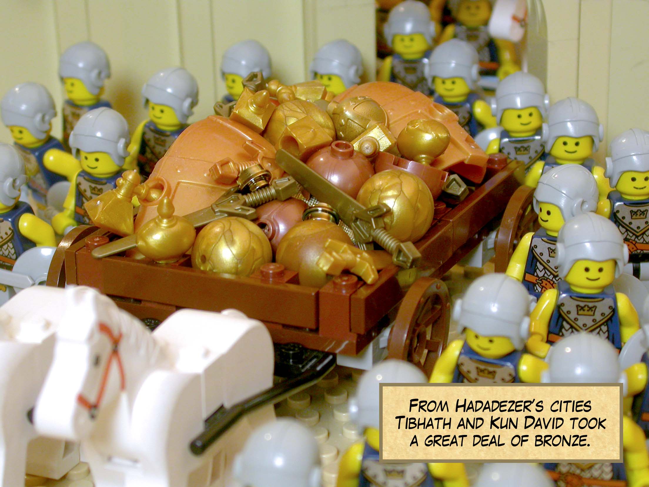 From Hadadezer’s cities Tibhath and Kun David took a great deal of bronze.