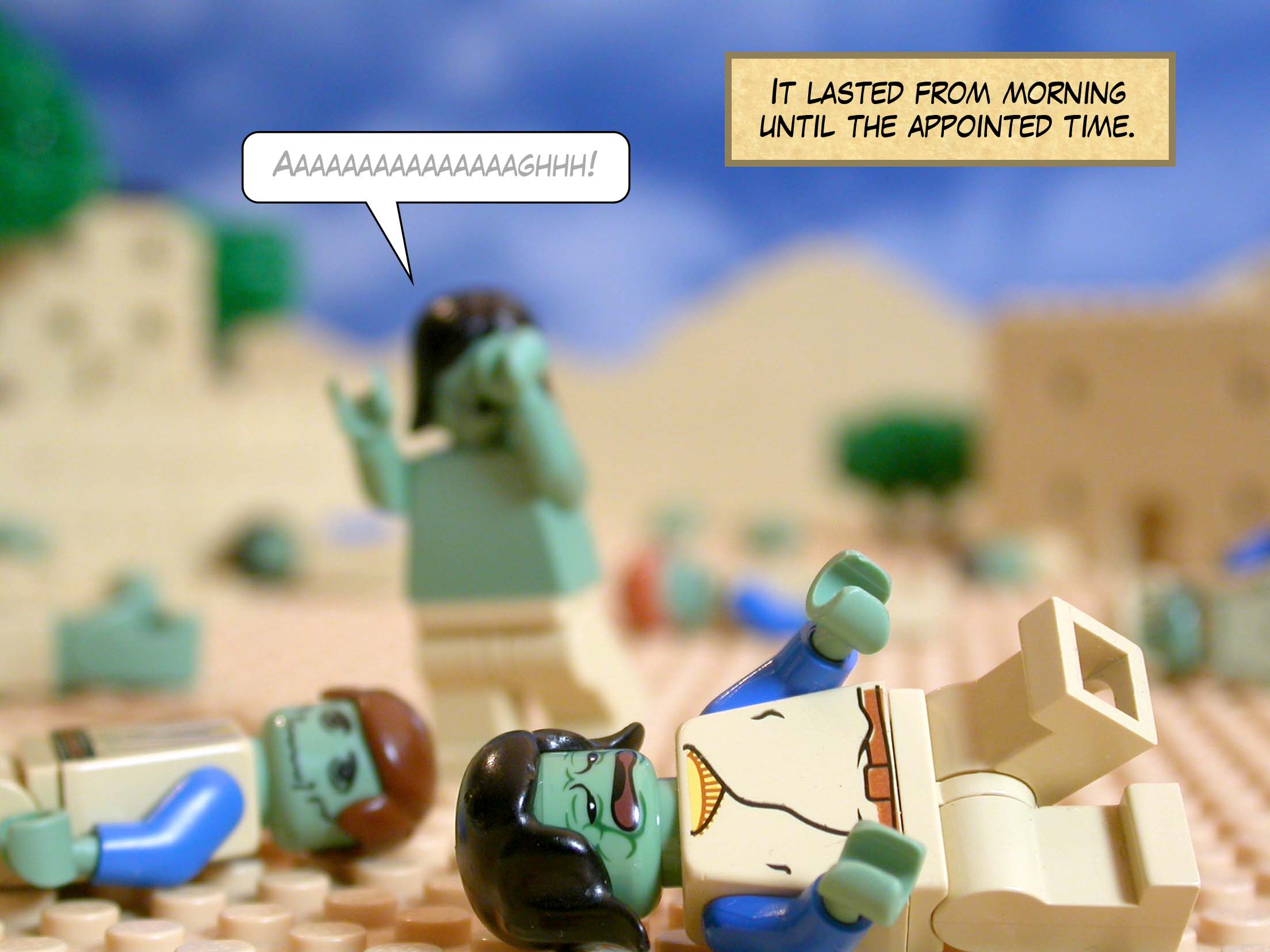 It lasted from morning until the appointed time.