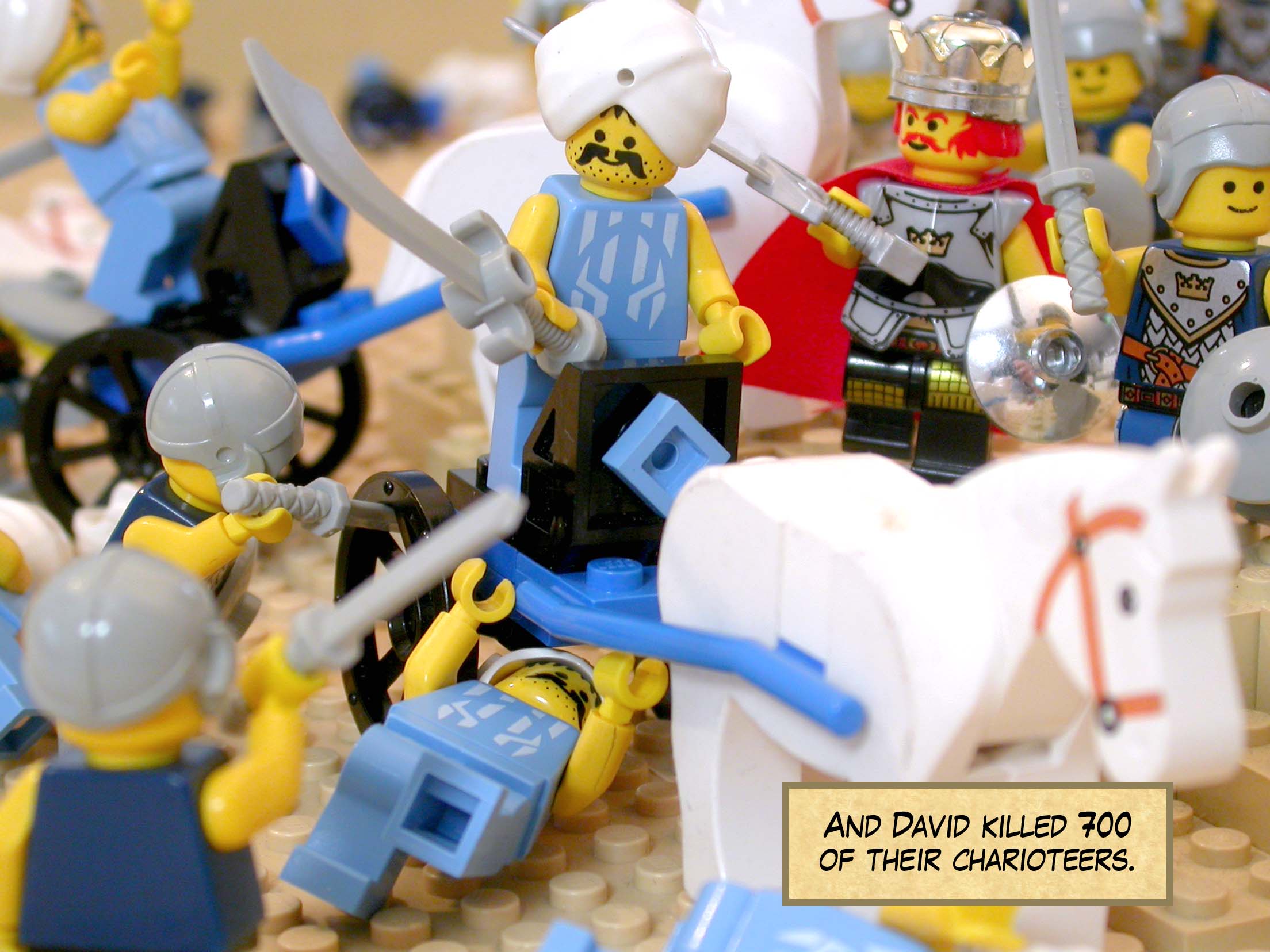 And David killed 700 of their charioteers.