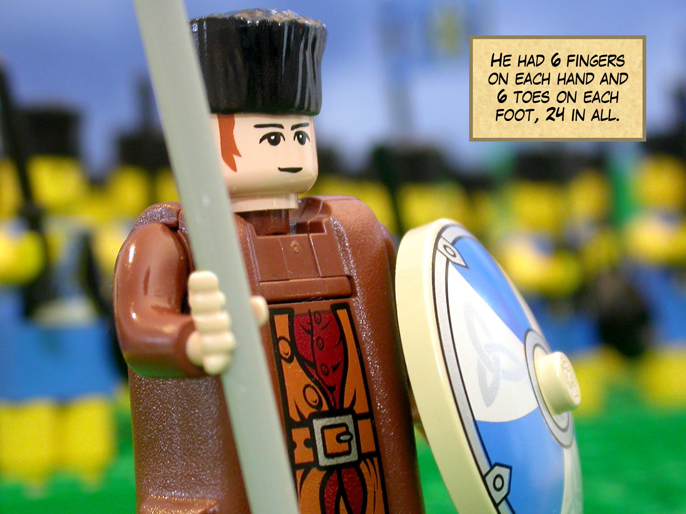 He had six fingers on each hand and six toes on each foot, twenty-four in all.