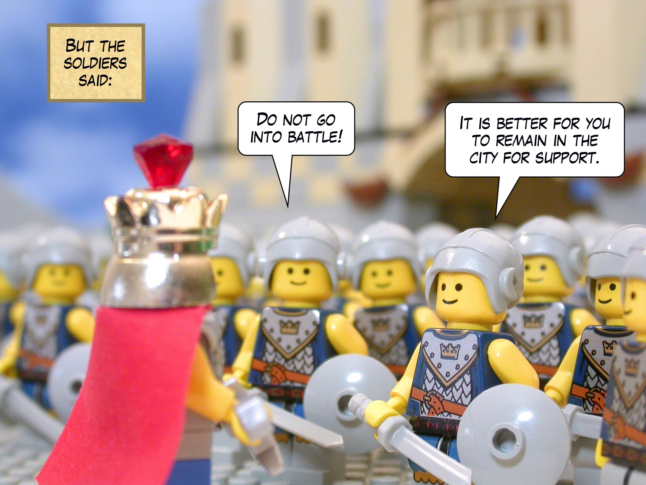 David went to Mahanaim and assembled the army that was with him, and said to the troops, 'Indeed, I, too, will go into battle with you!'