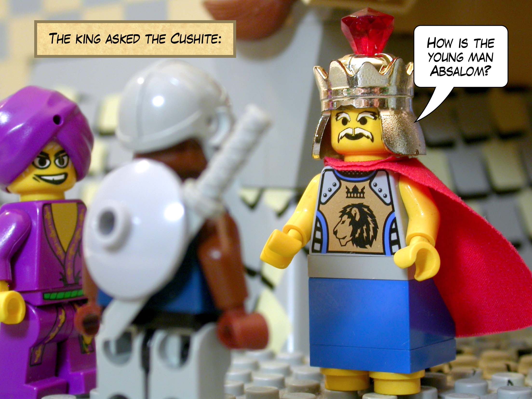 The king asked the Cushite, 'How is the young man Absalom?'