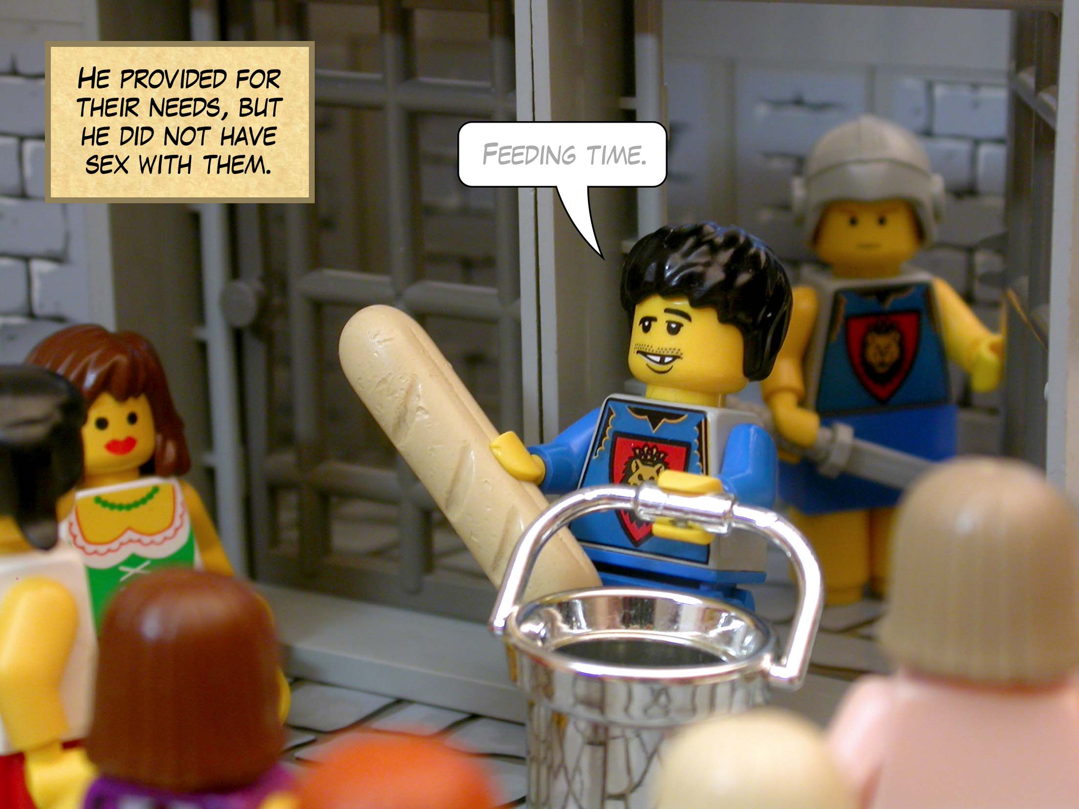 He provided for their needs, but he did not have sex with them.