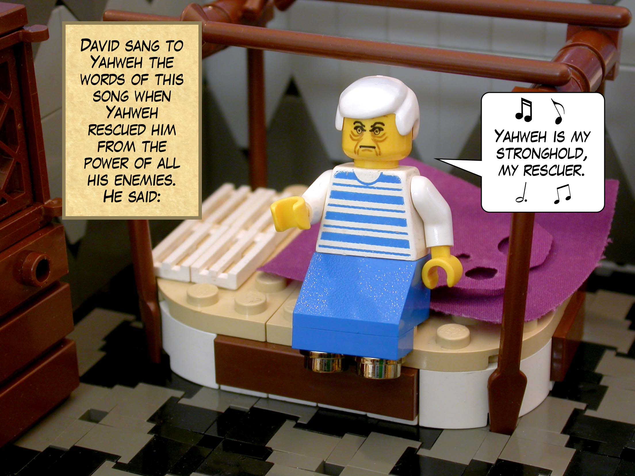 David sang to Yahweh the words of this song when Yahweh rescued him from the power of all his enemies. He said: 'Yahweh is my stronghold, my rescuer.'